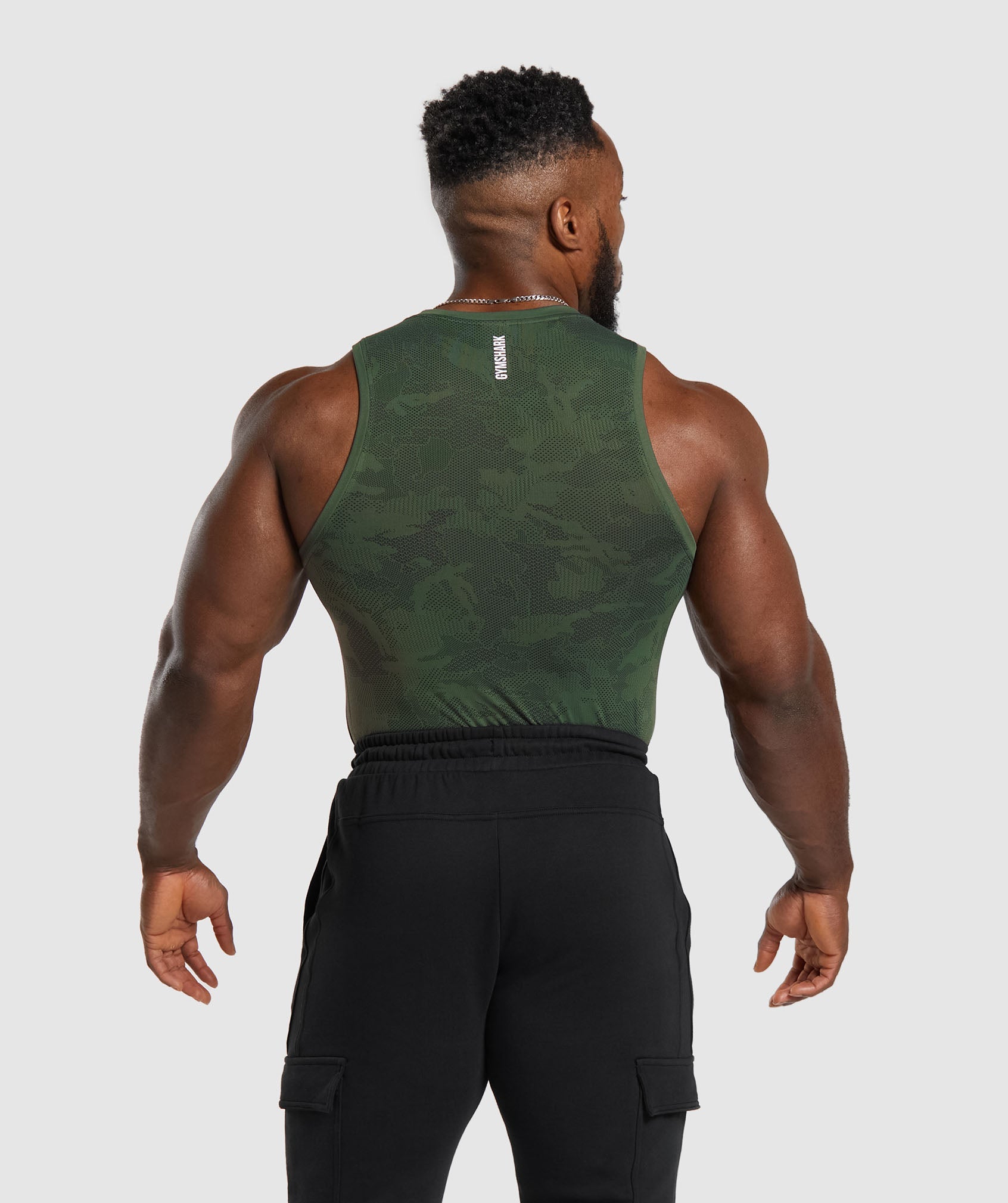 Geo Seamless Tank in Core Olive/Black - view 2