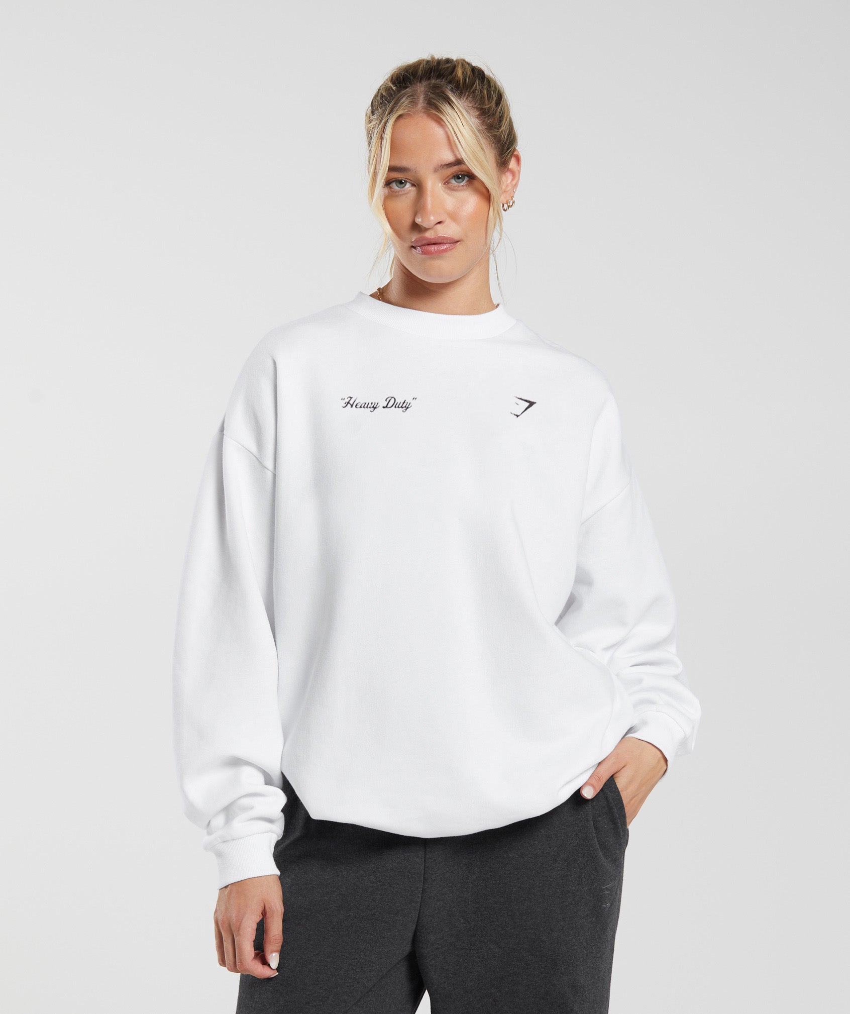 Heavy Duty Oversized Sweatshirt in White - view 2