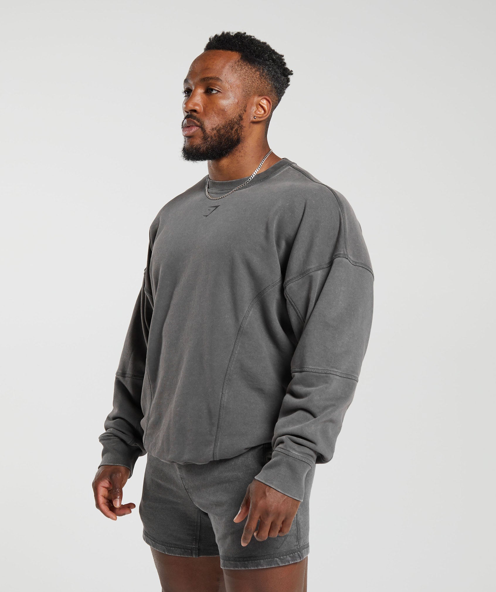 Heritage Washed Crew in Onyx Grey - view 3