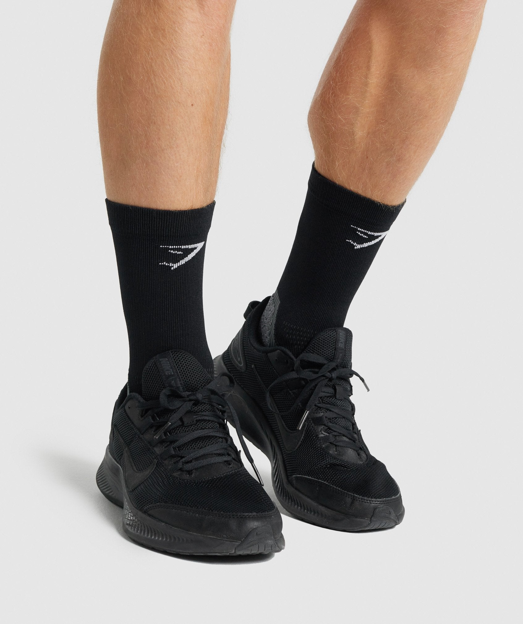 Lightweight Running Crew Socks in Black
