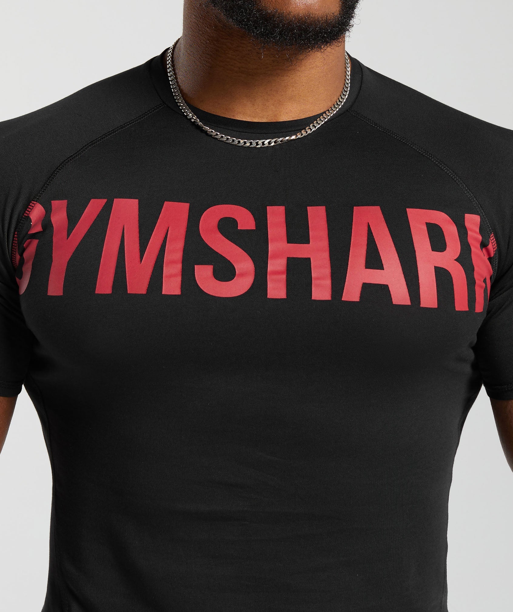 Impact Muscle T-Shirt in Black/Vivid Red - view 5