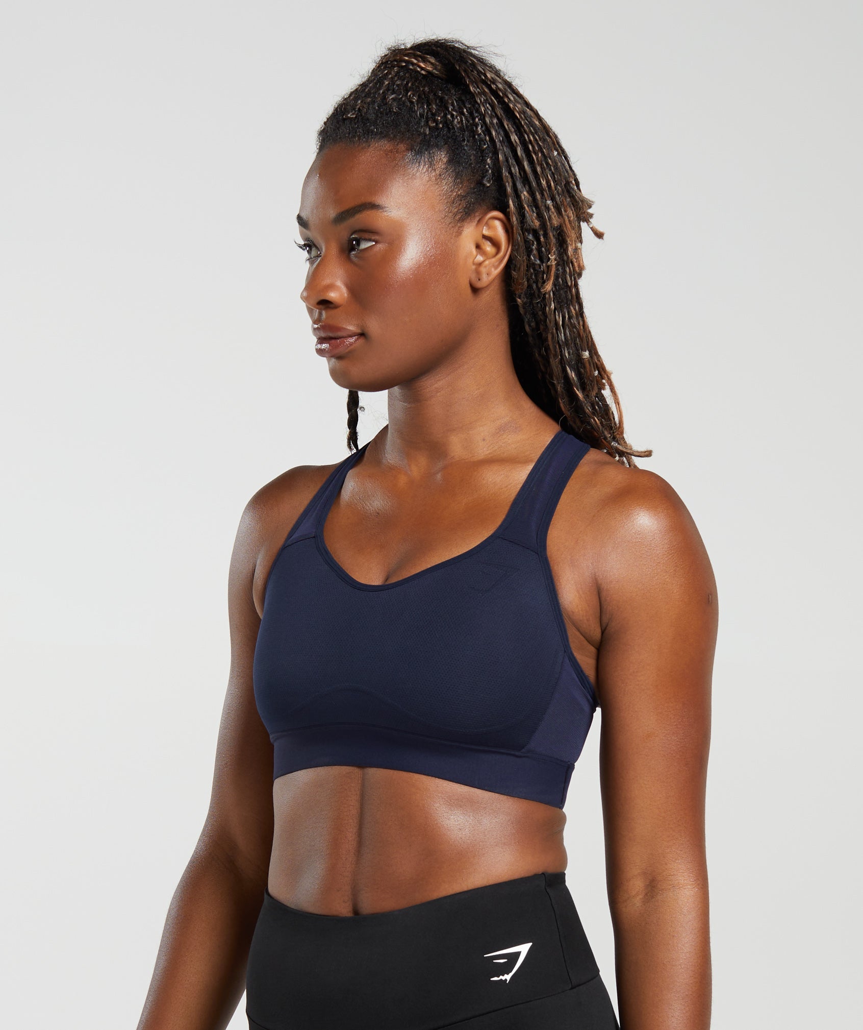 JUMP USA Women Navy Blue Non-Wired Lightly Padded Sports Bra