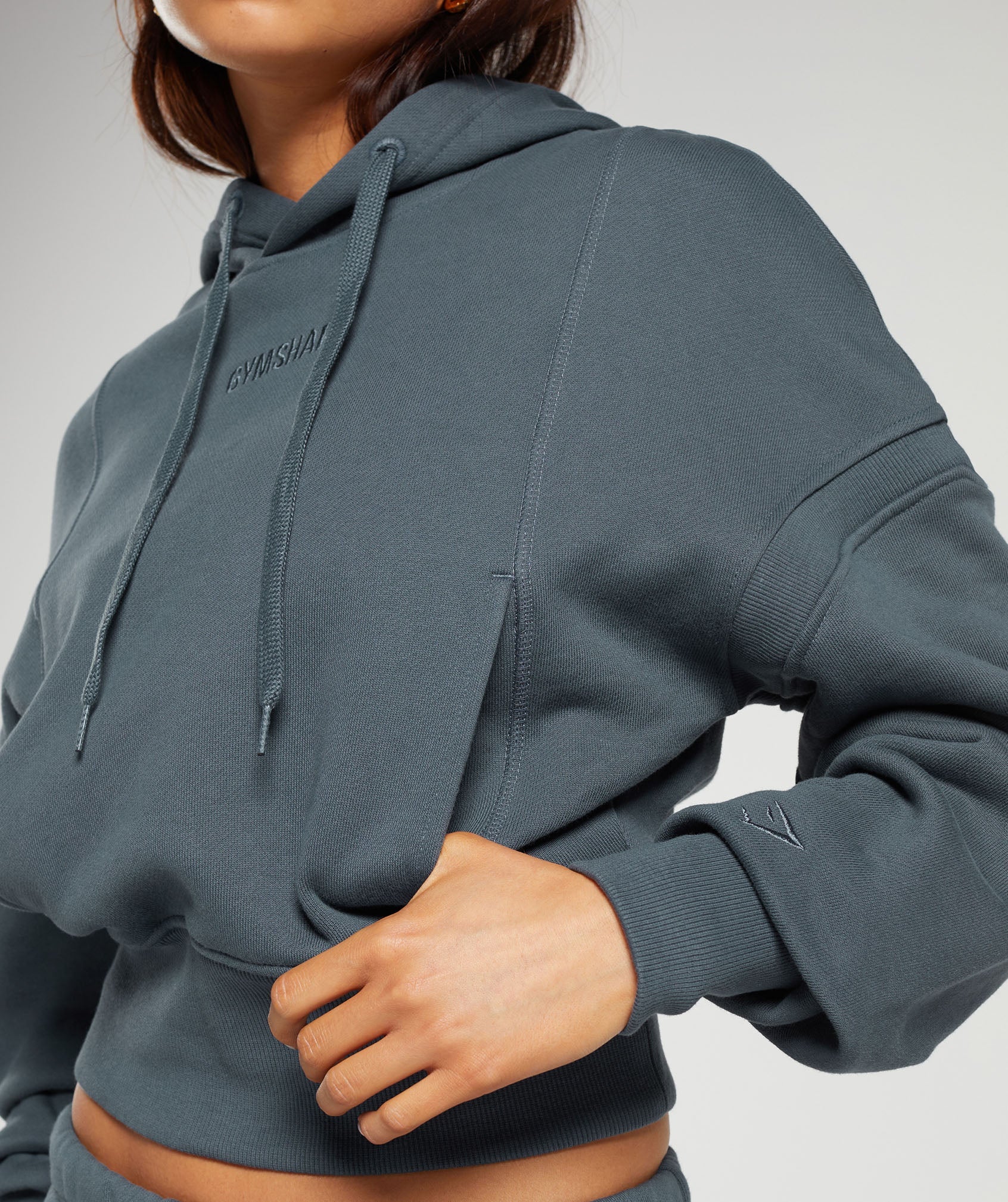 Loopback Sweat Hoodie in Titanium Blue - view 6