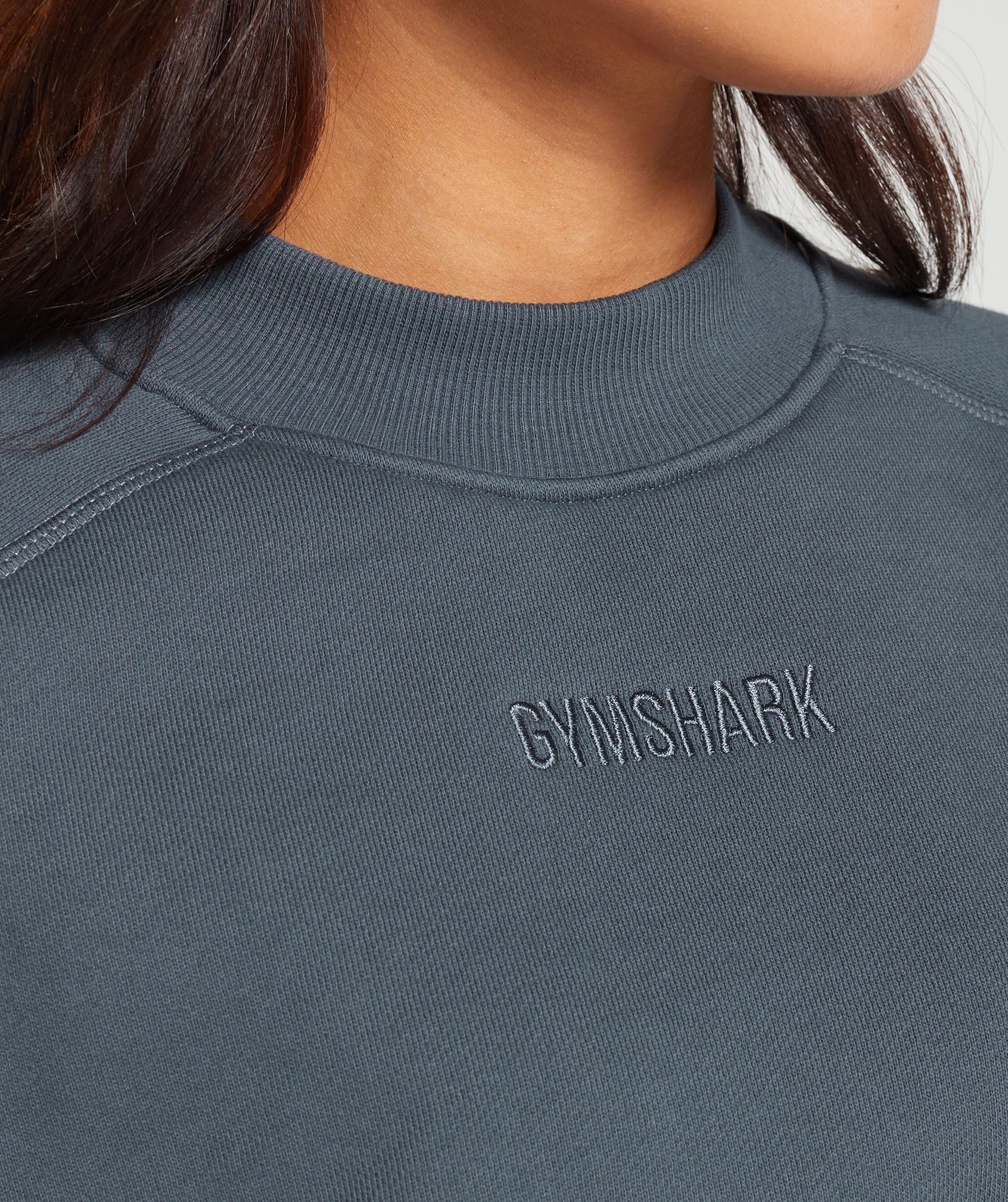 Loopback Sweat Trend Pullover in Titanium Blue - view 5
