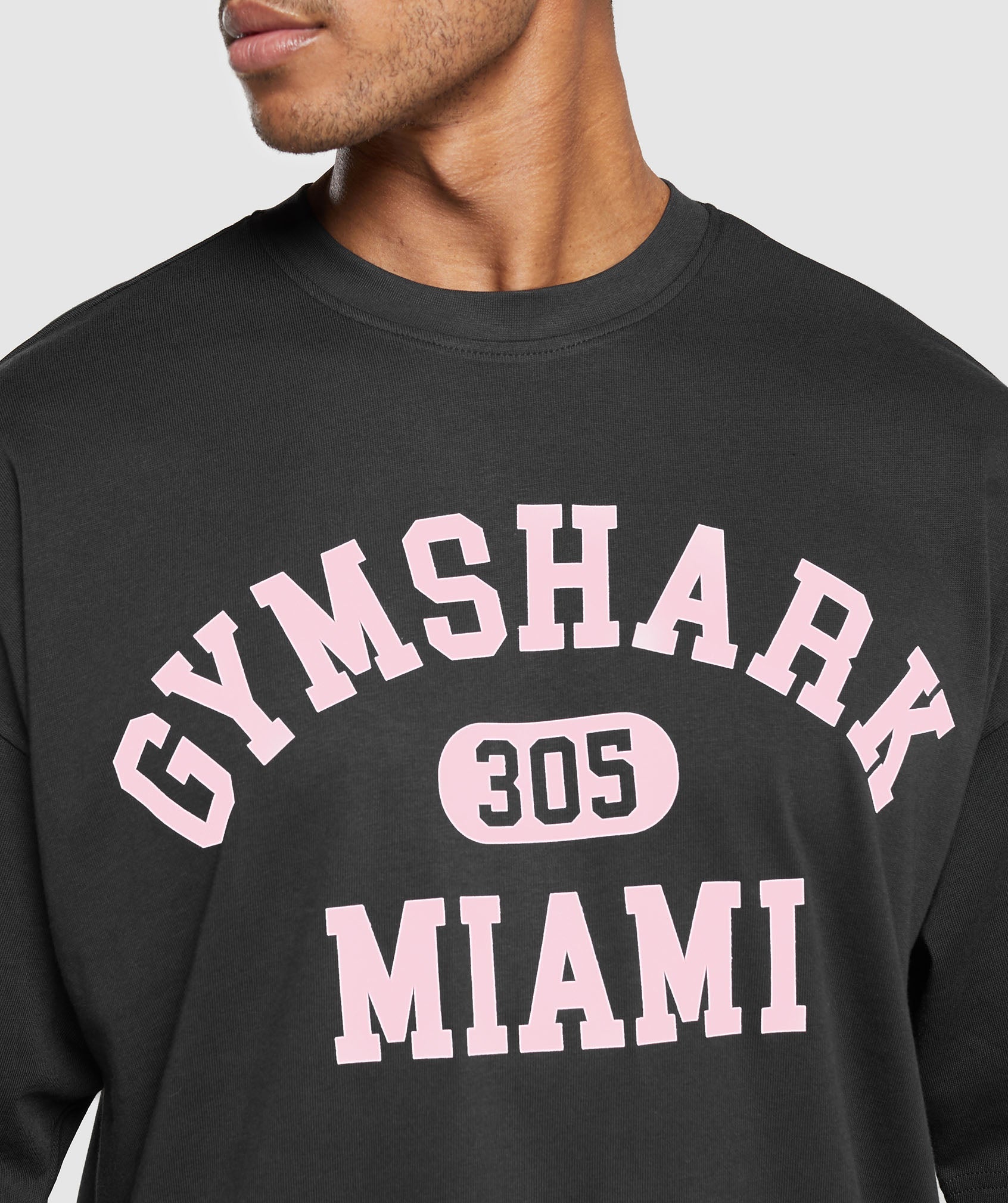 Miami Graphic T-Shirt in Black/Dolly Pink - view 6