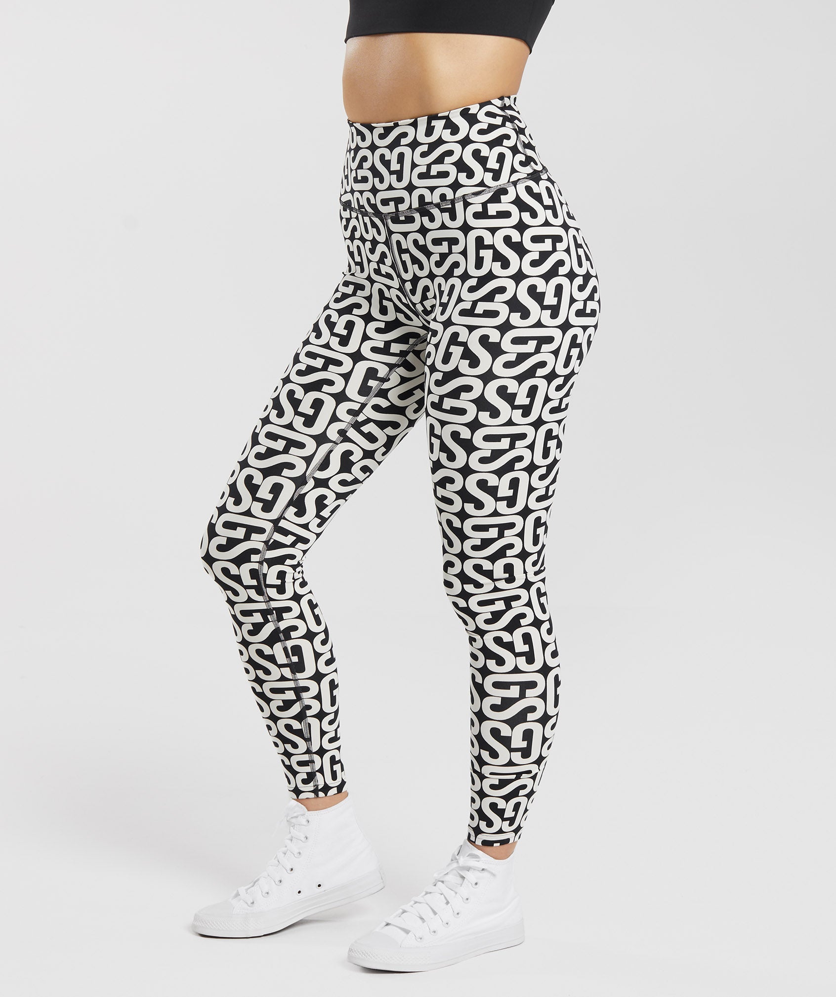 Monogram Leggings in Black - view 3