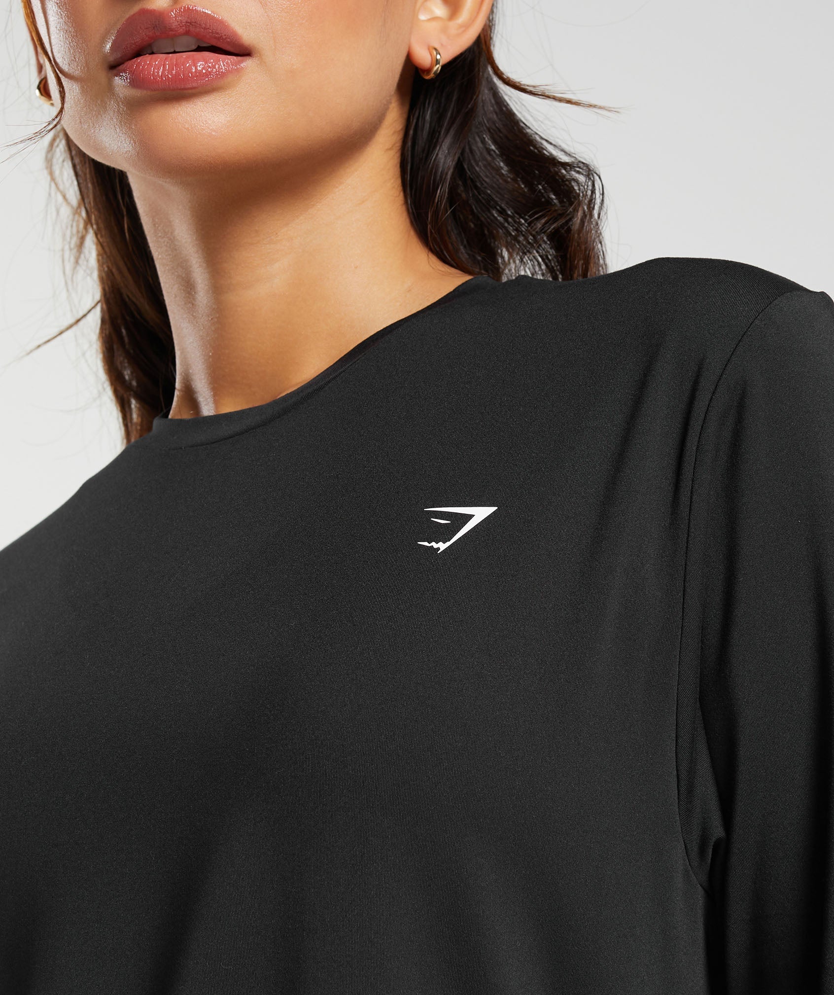 Oversized Ruched T-Shirt in Black - view 5