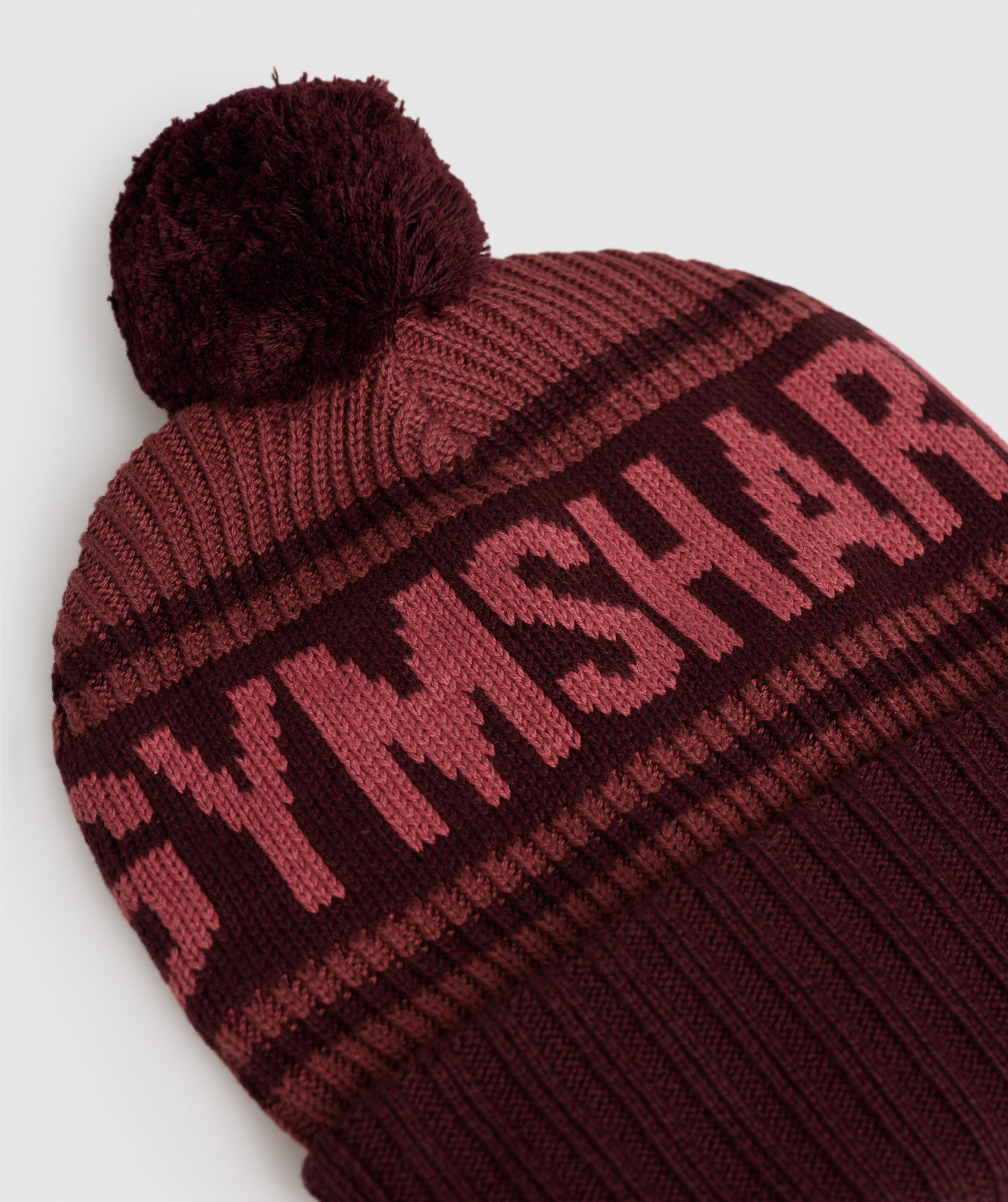 Pom Beanie in Burgundy Brown - view 2