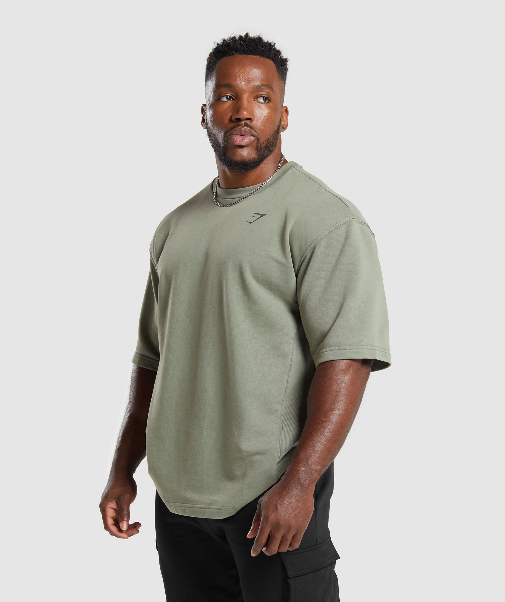 Power Washed Short Sleeve Crew in Dusk Green - view 3
