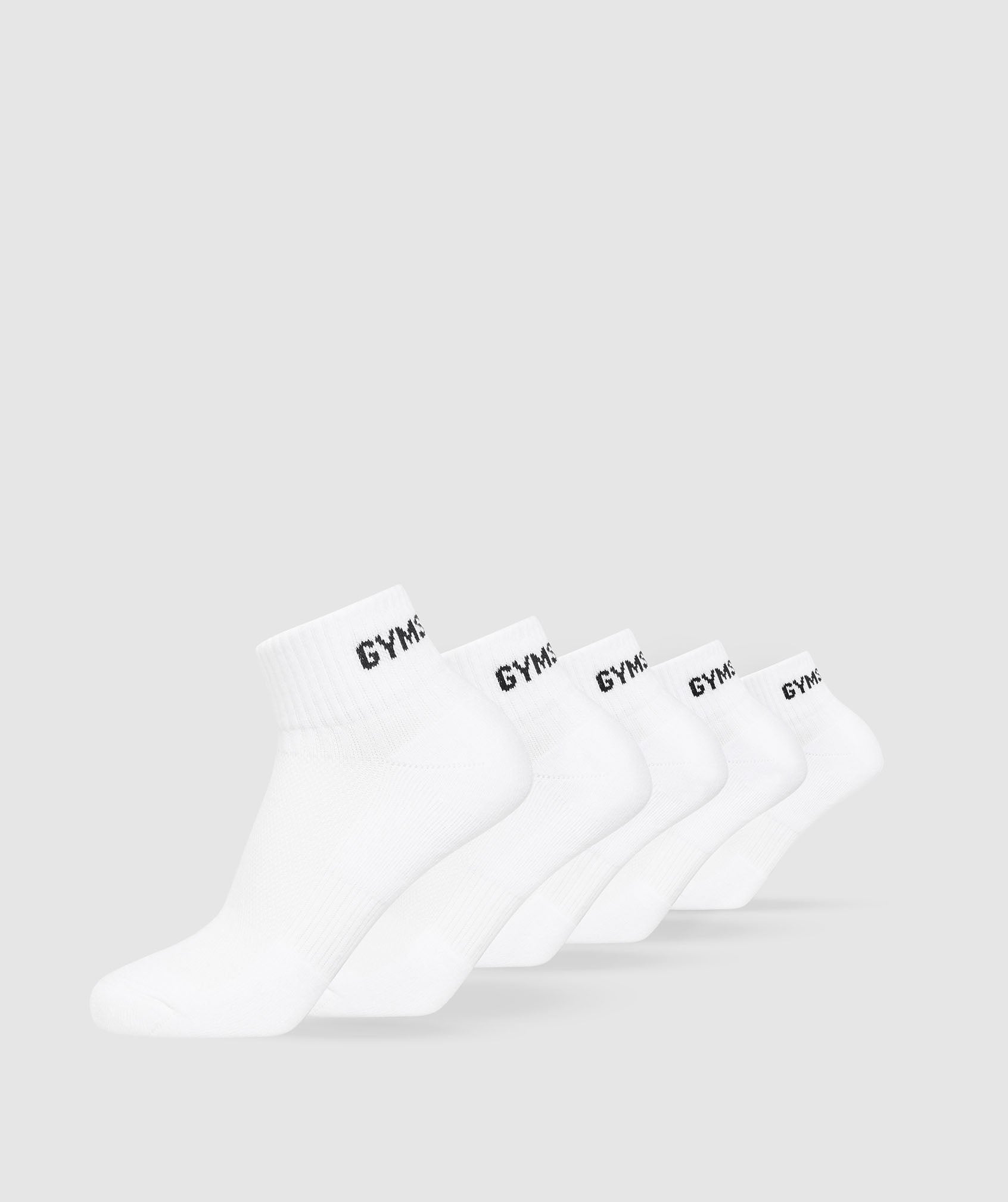 Quarter Socks 5pk in White - view 1