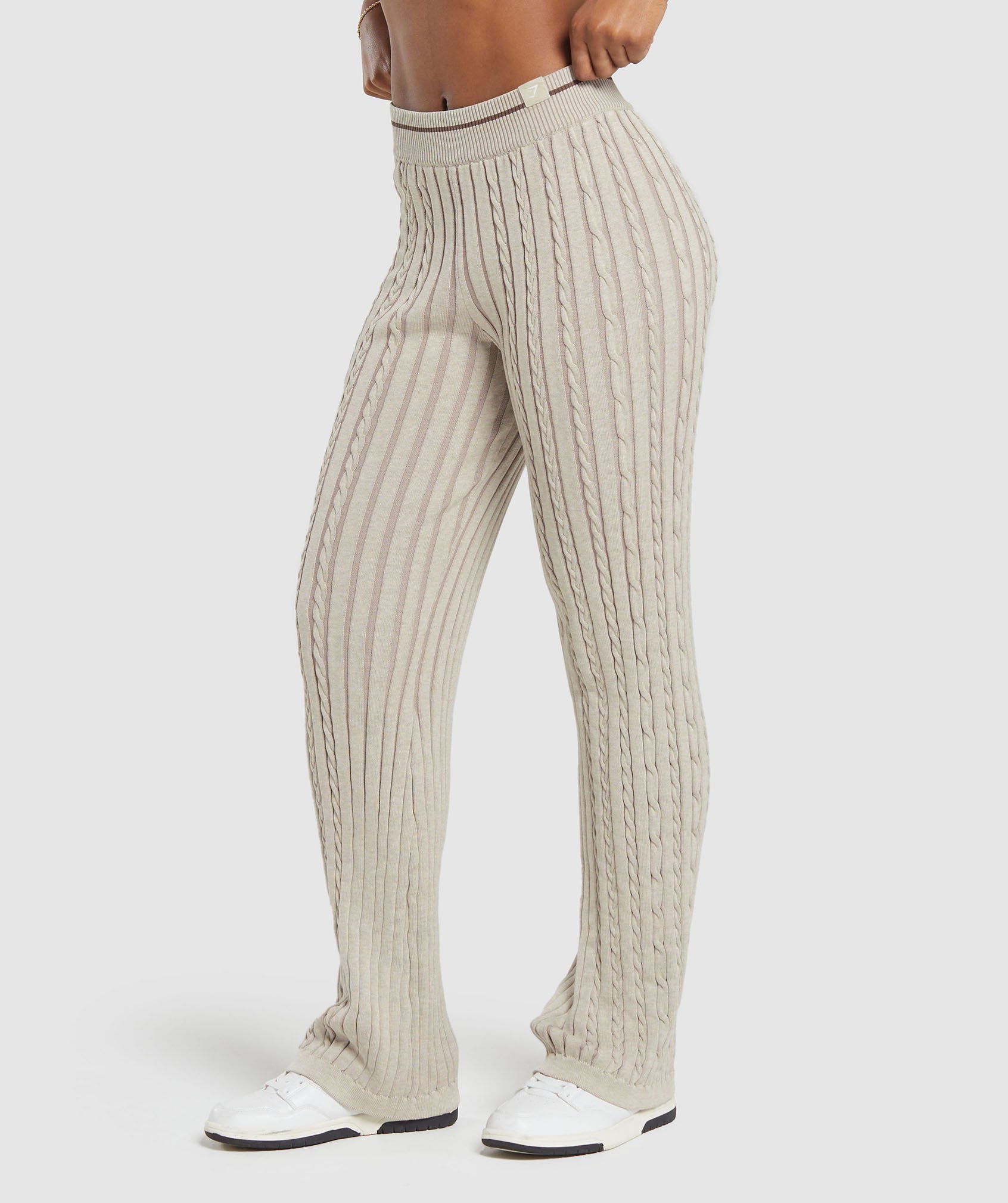 Rest Day Cable Knit Pants in Brown - view 3