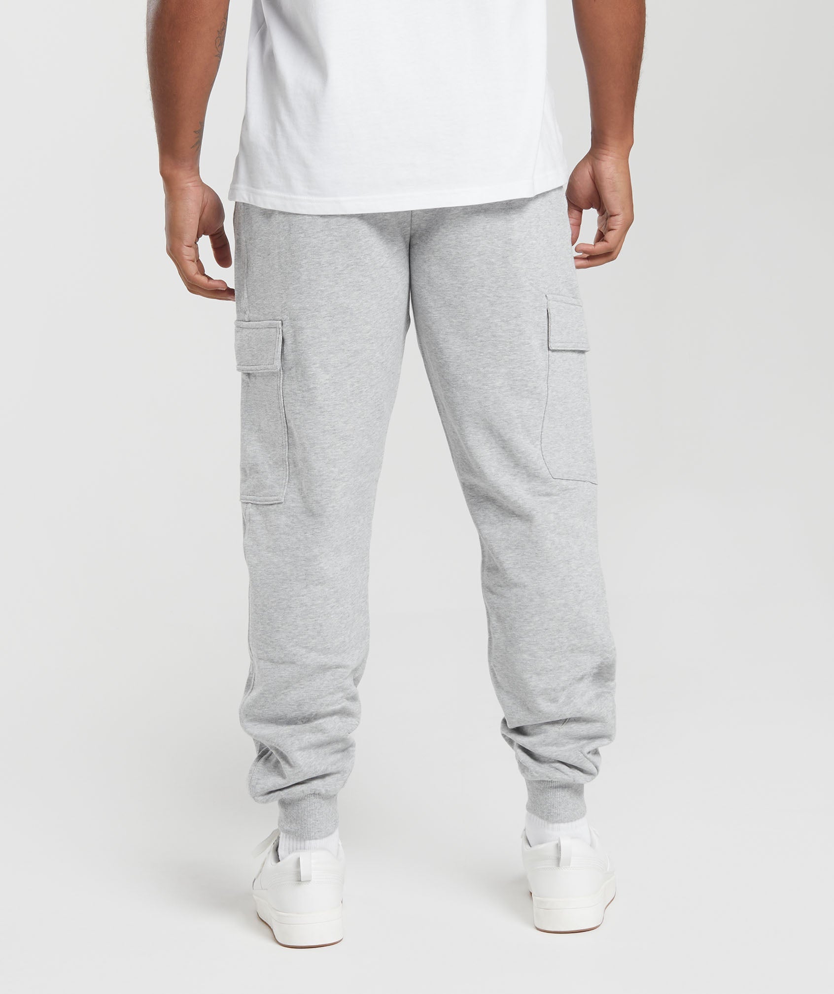 Rest Day Essentials Cargo Joggers in Light Grey Core Marl - view 2