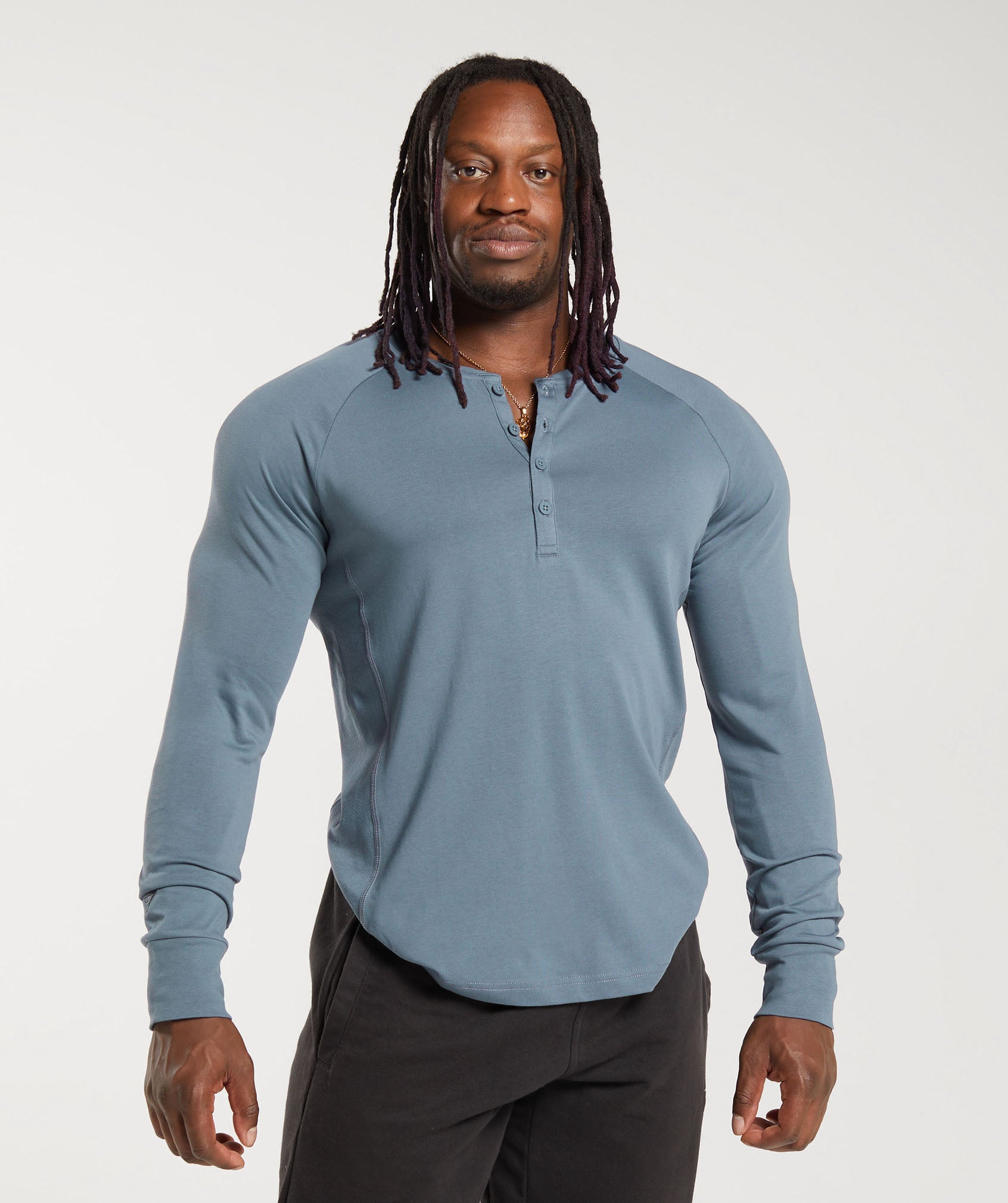 Rest Day Essentials Henley in Evening Blue - view 1