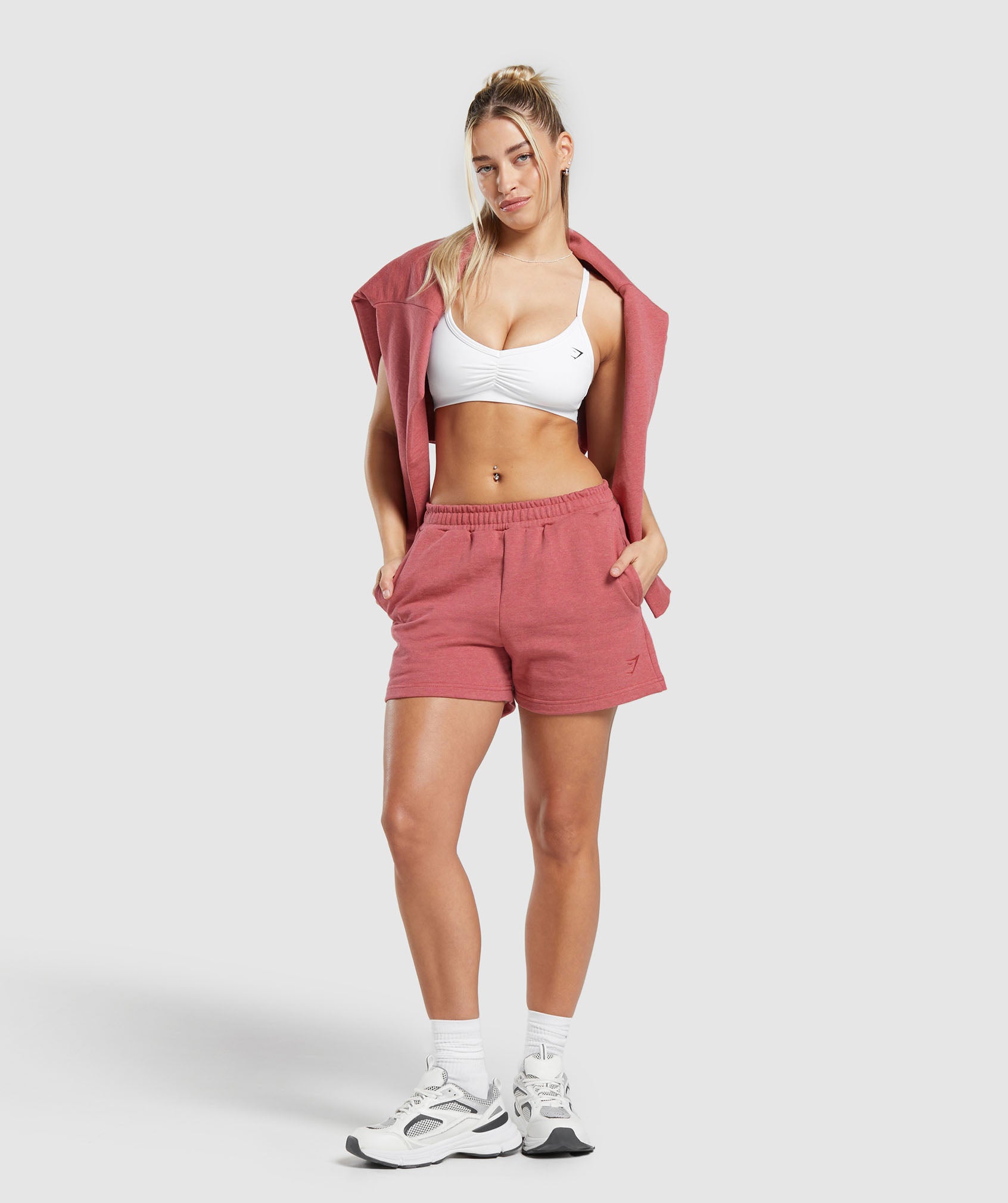 Rest Day Sweat Shorts in Heritage Pink Marl - view 4