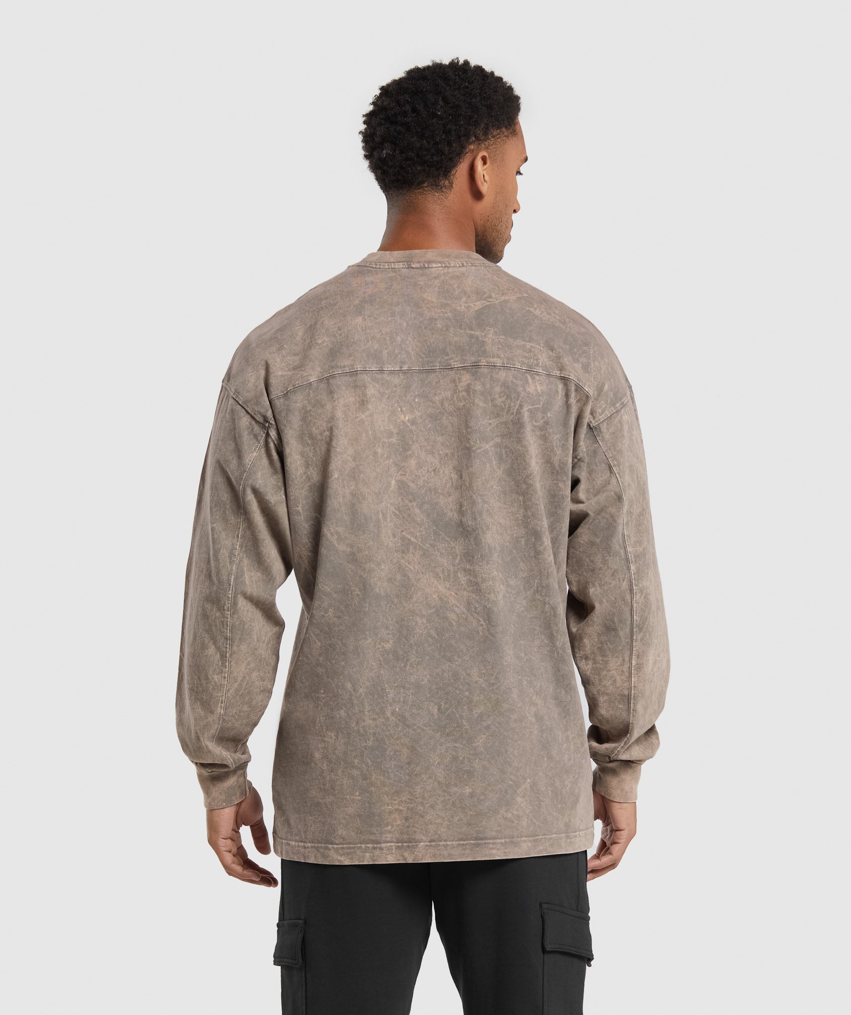 Rest Day Washed Long Sleeve T-Shirt in Linen Brown - view 2