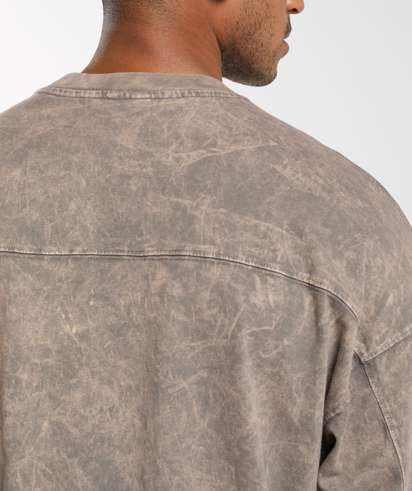 Rest Day Washed Long Sleeve T-Shirt in Linen Brown - view 6