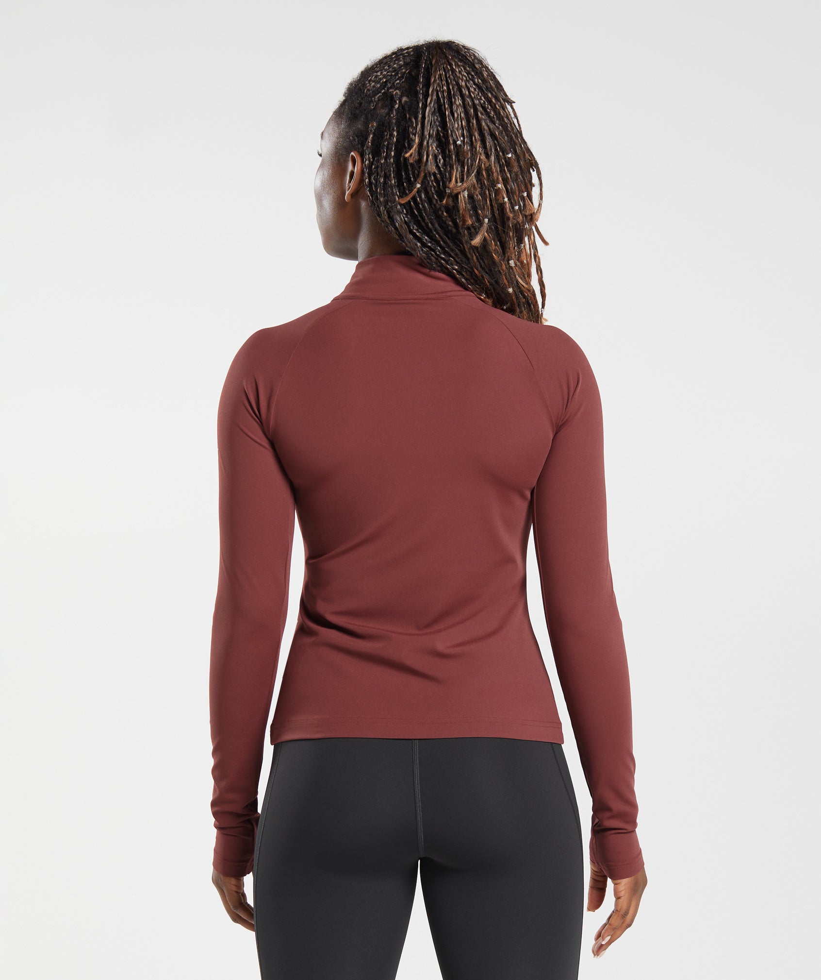 Running 1/4 Zip in Washed Burgundy - view 2