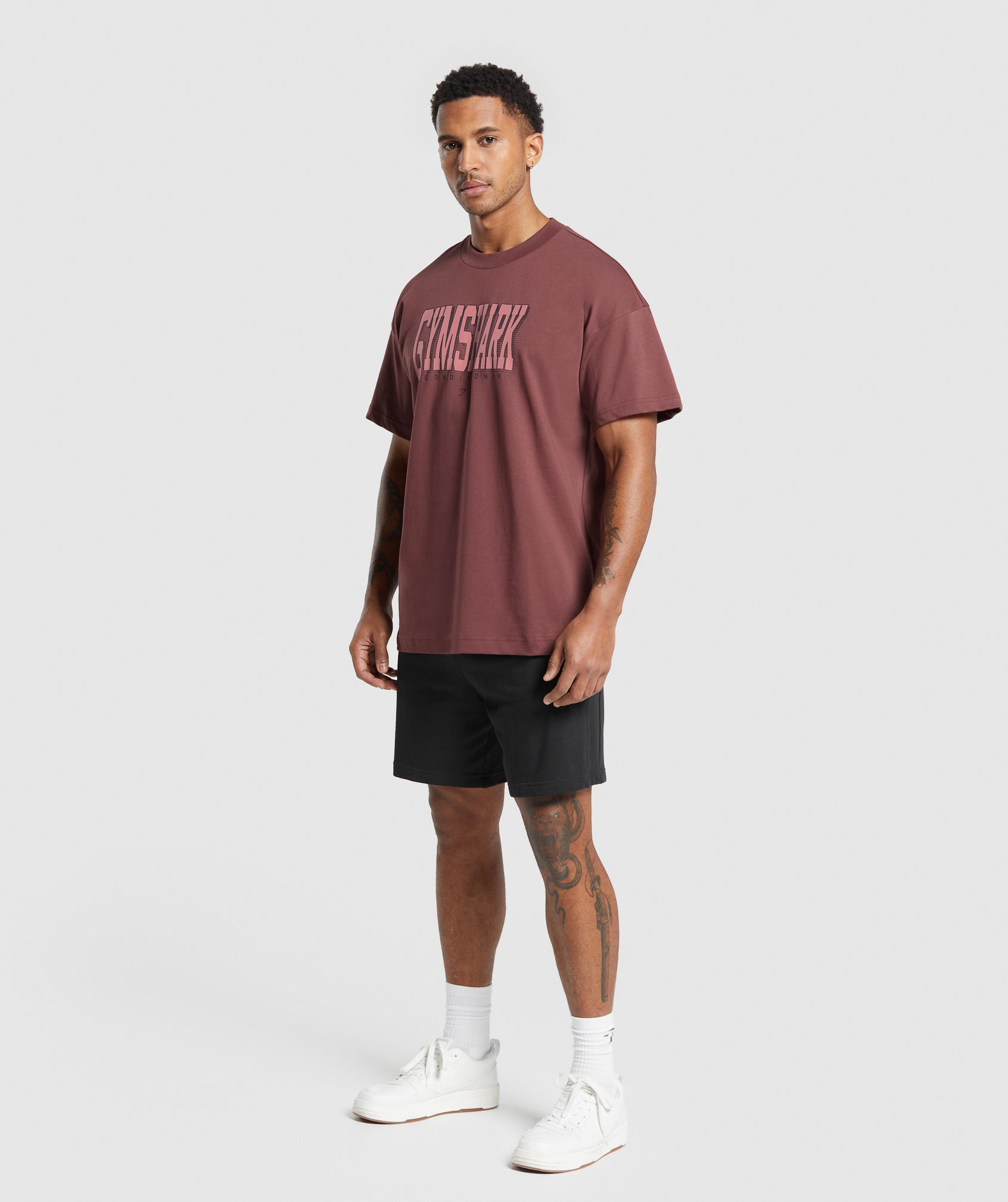 Conditioning Graphic T-Shirt in Burgundy Brown - view 4