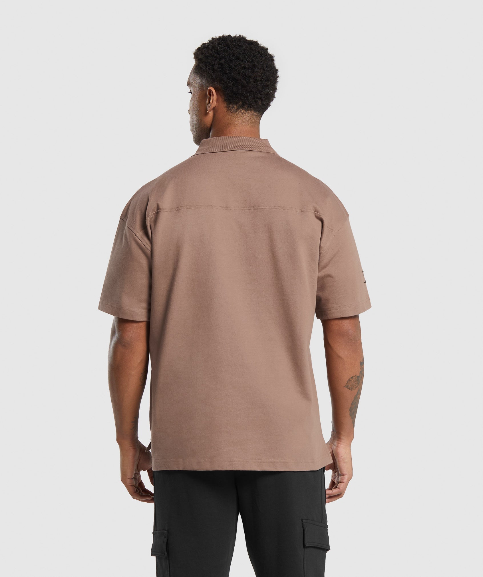 Short Sleeve Polo in Mocha Mauve - view 2