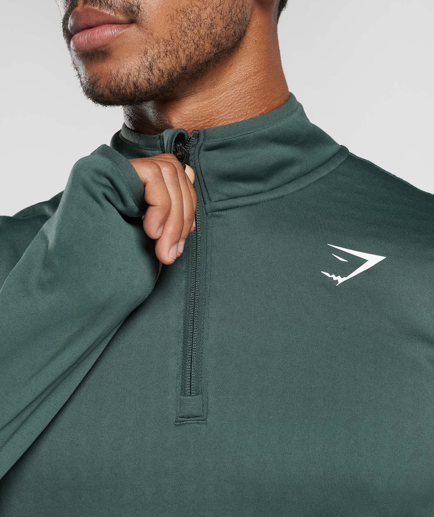 Sport 1/4 Zip in Fog  Green - view 5