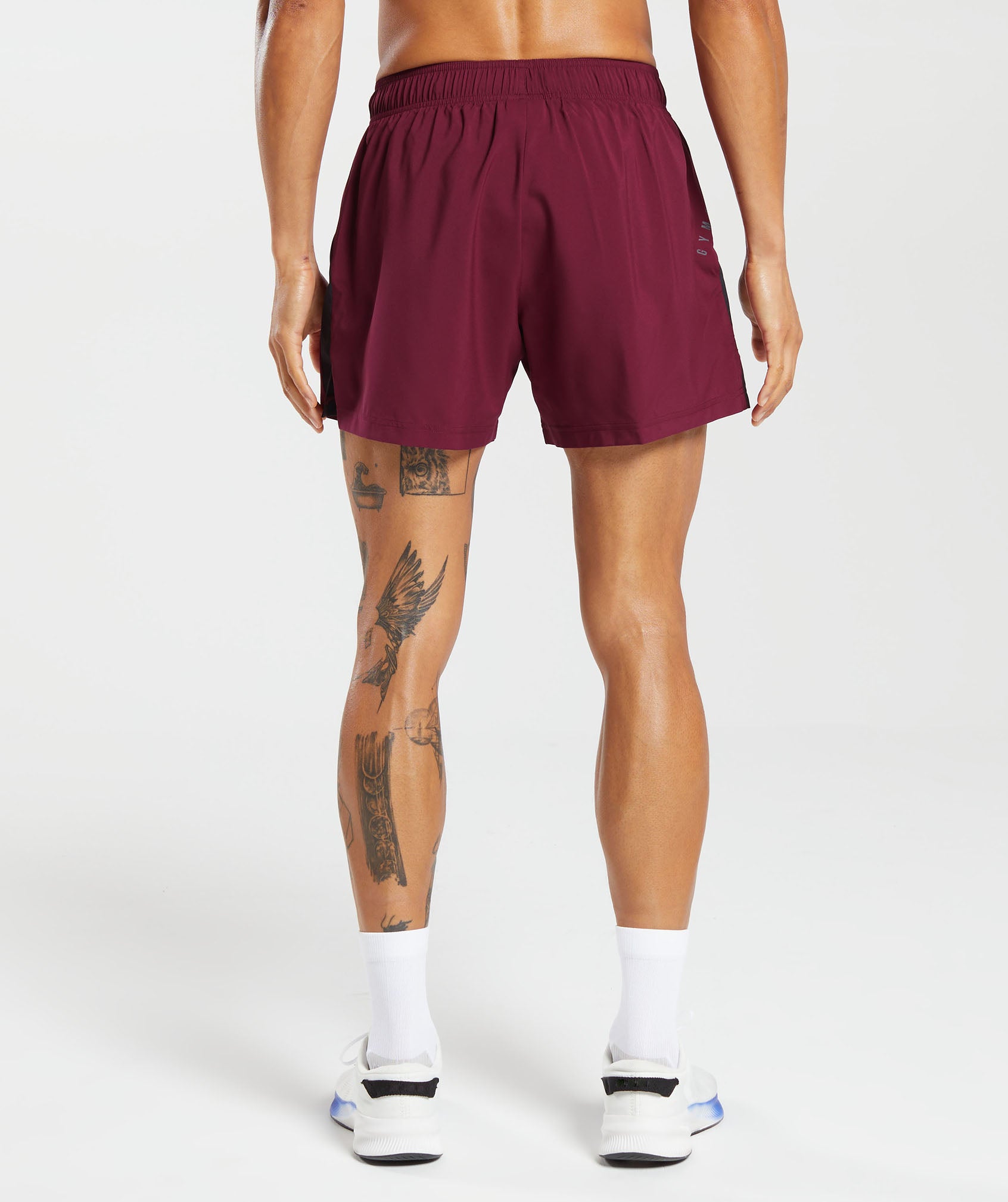Sport 5" Shorts in Plum Pink/Black - view 2