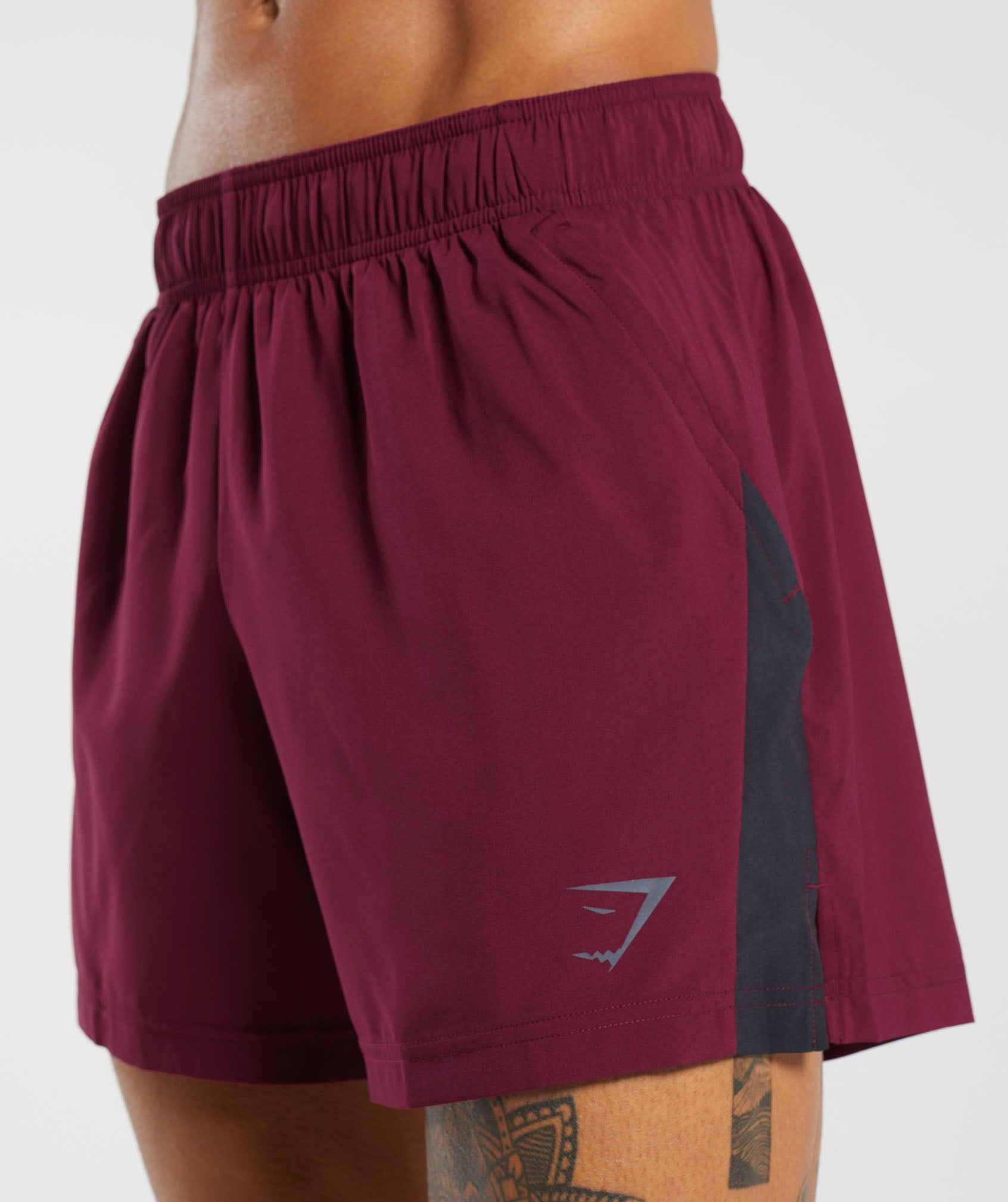 Sport 5" Shorts in Plum Pink/Black - view 6