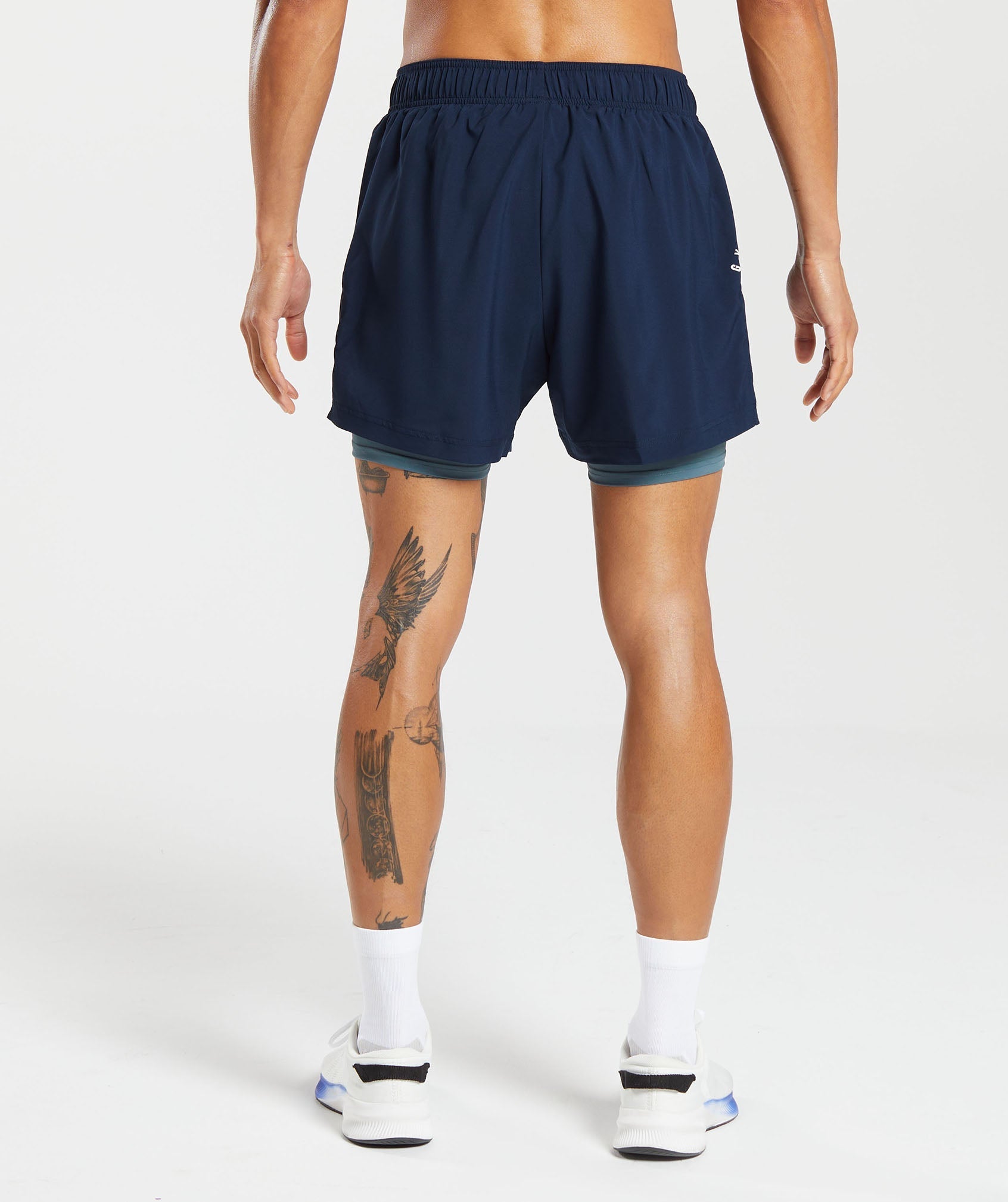 Sport 5" 2 in 1  Shorts in Navy/Denim Teal - view 2