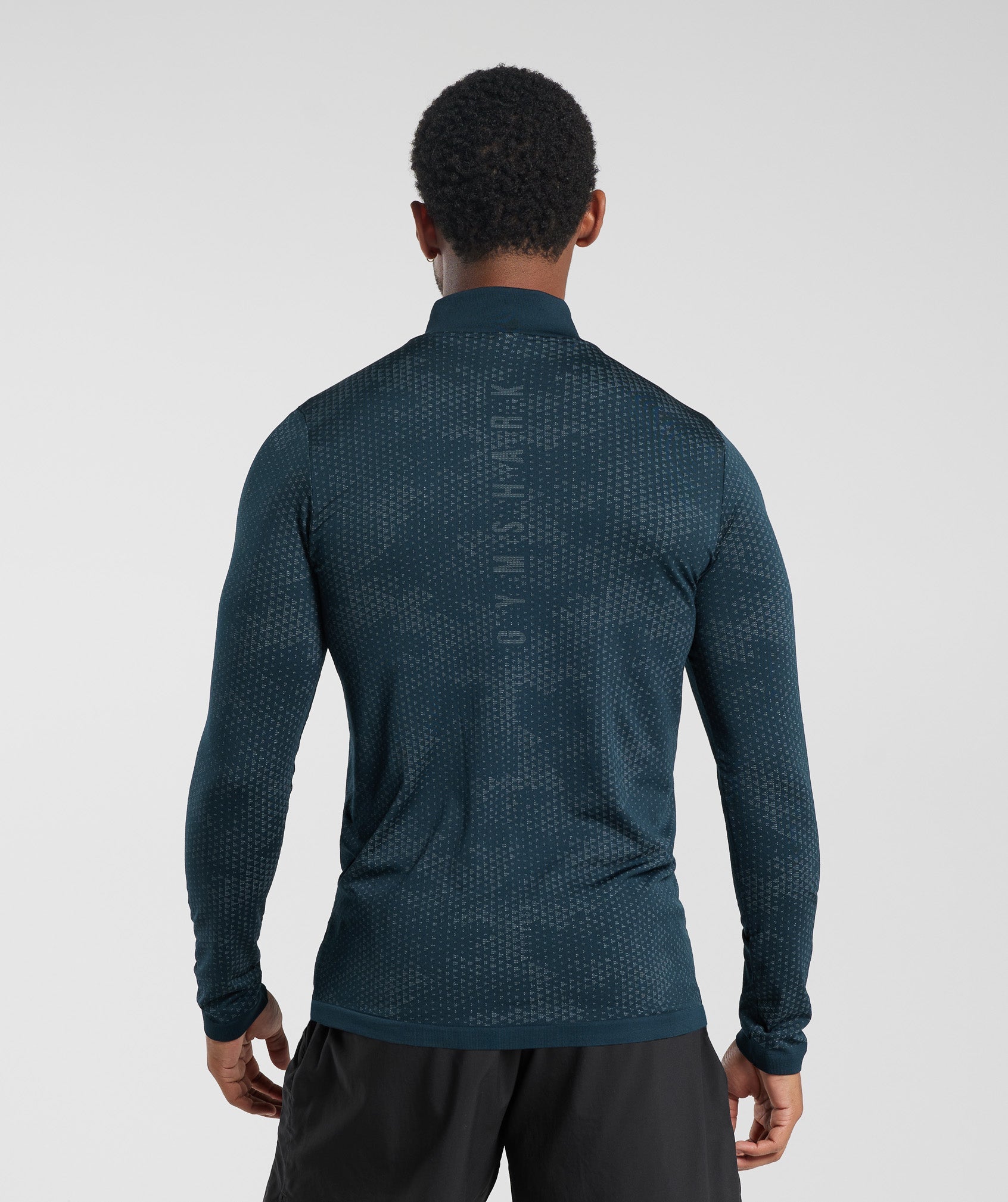 Sport Seamless 1/4 Zip in Navy/Denim Teal - view 2