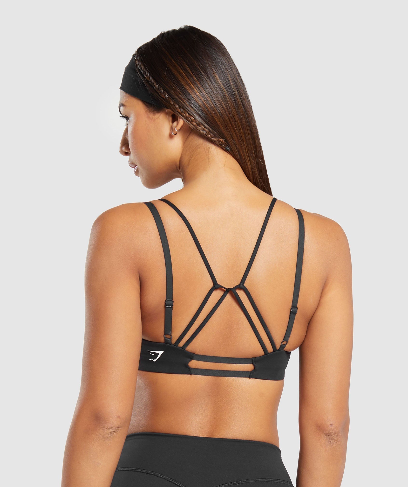 Strappy Back Light Support Sports Bra in Black - view 1