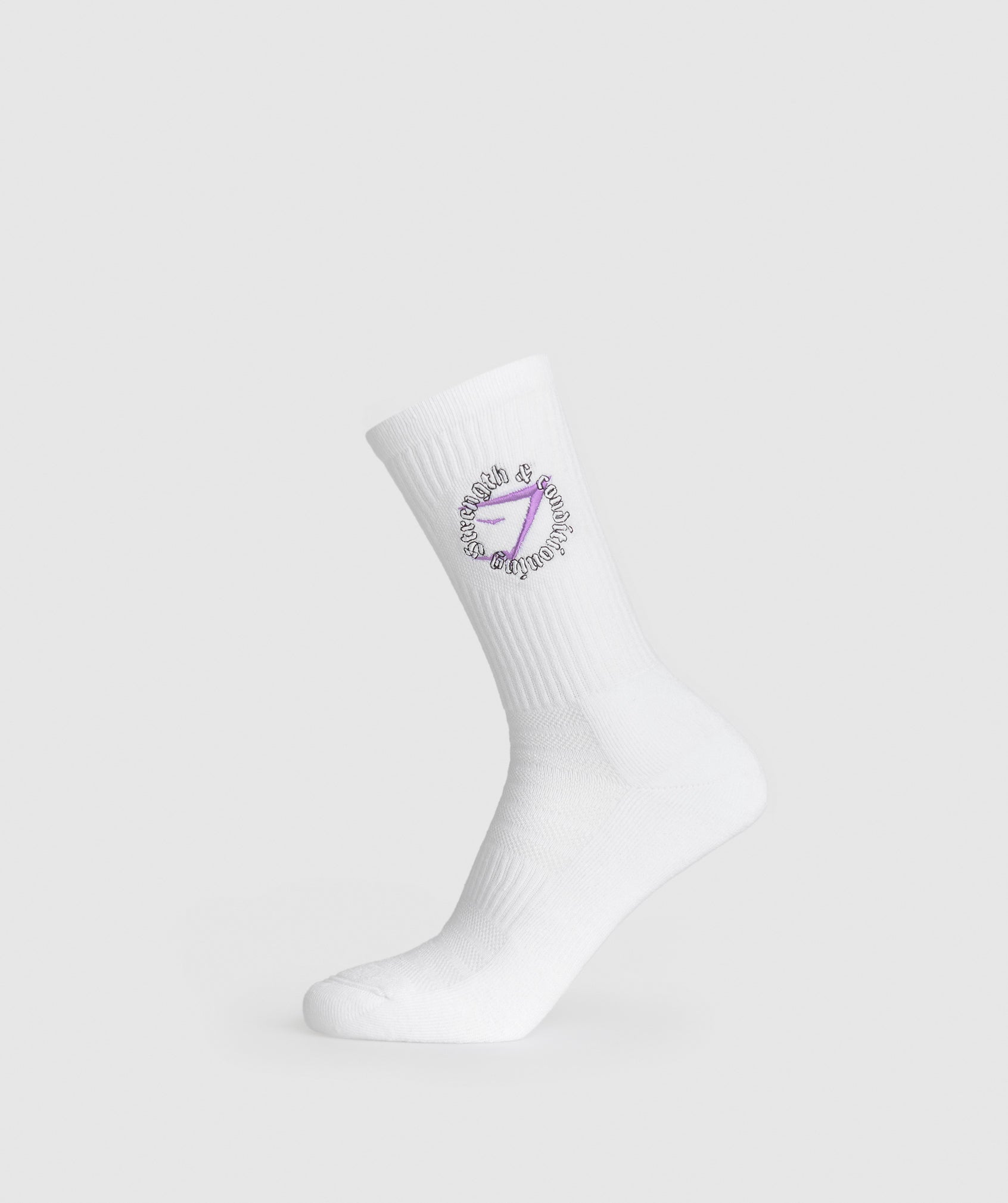 Strength and Conditioning Crew Socks in White - view 1