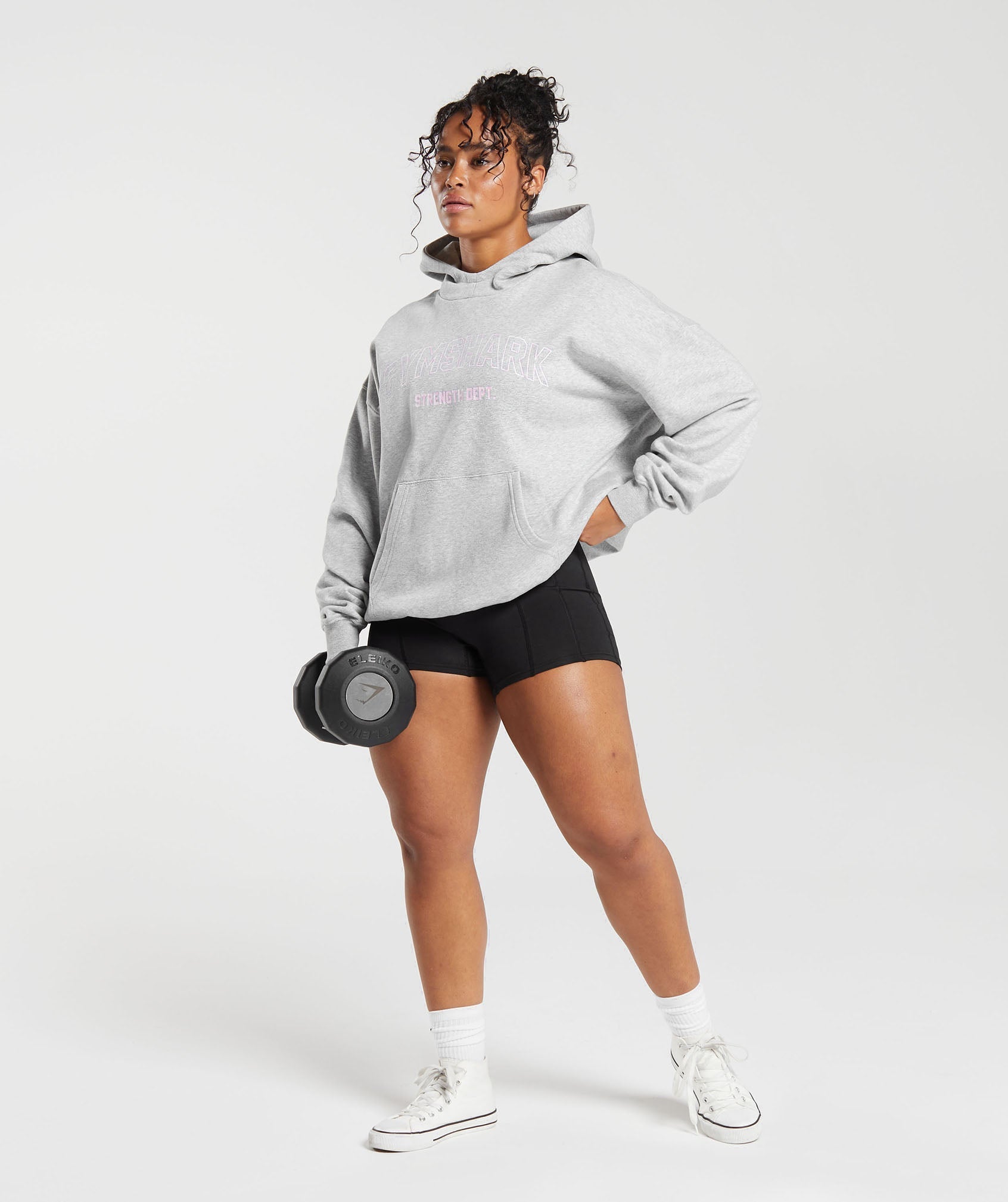 Strength Department Graphic Hoodie in Light Grey Core Marl - view 4