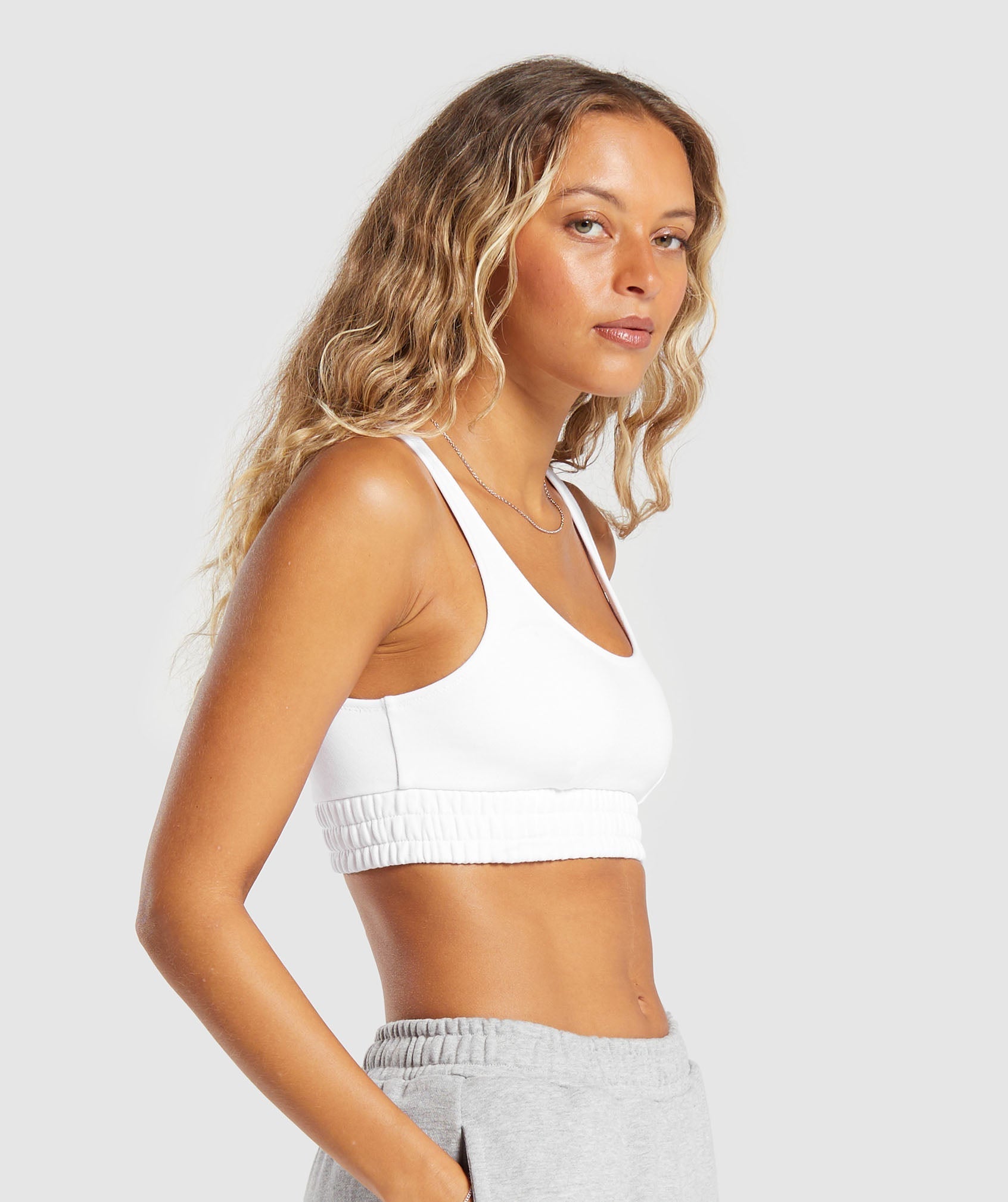 Sweatshirt Bralette in White - view 3