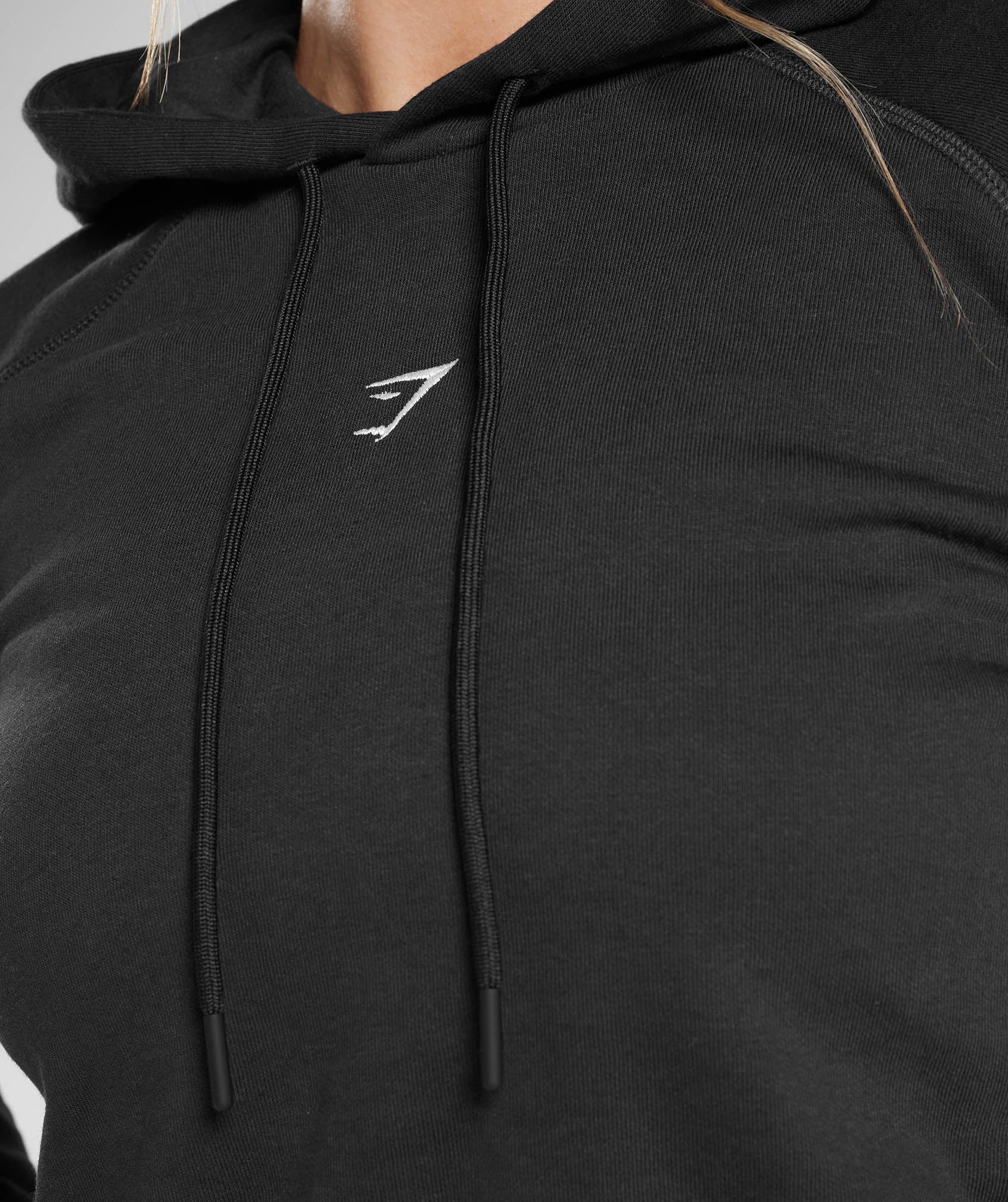 Training Cropped Hoodie in Black