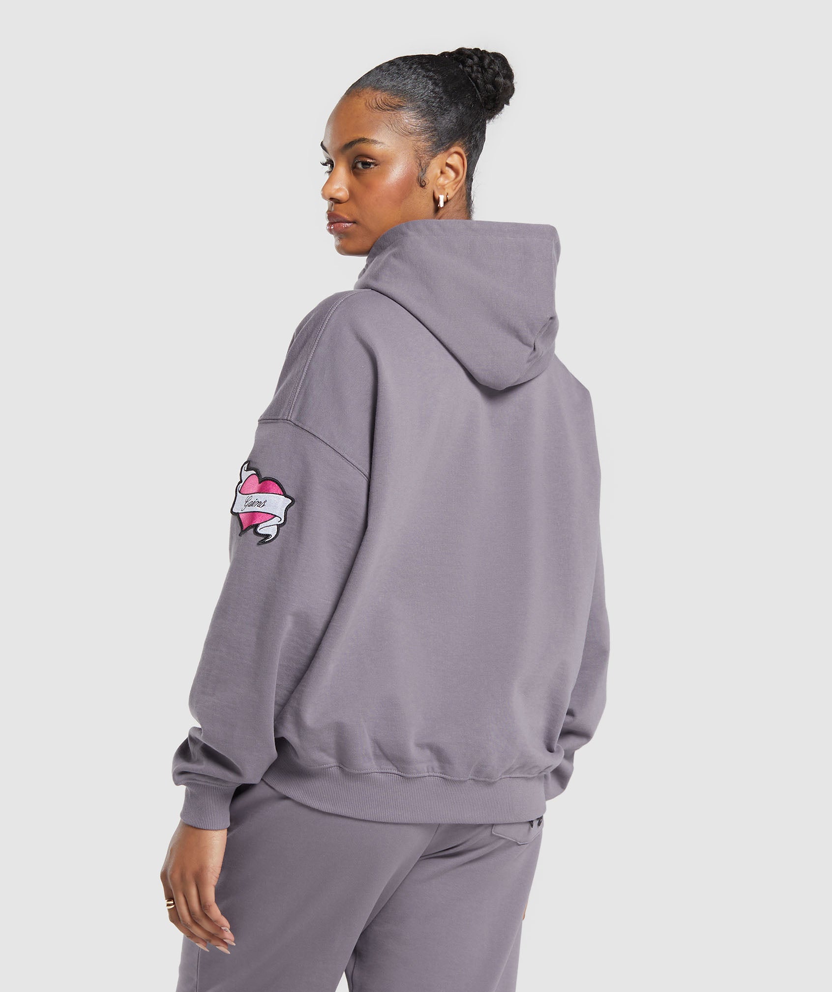 Tattoo Oversized Hoodie in Fog Purple - view 2