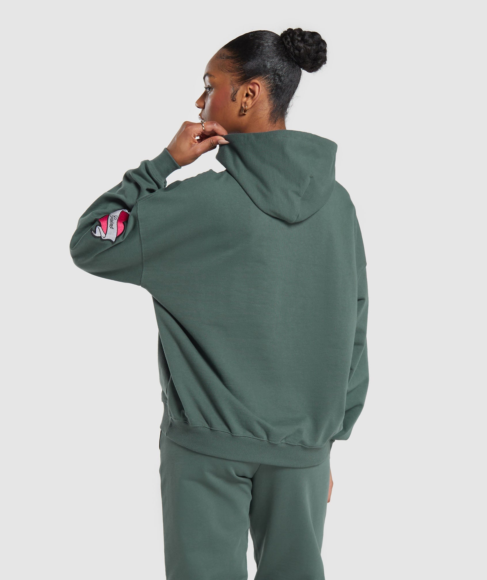 Tattoo Oversized Hoodie in Slate Teal - view 2