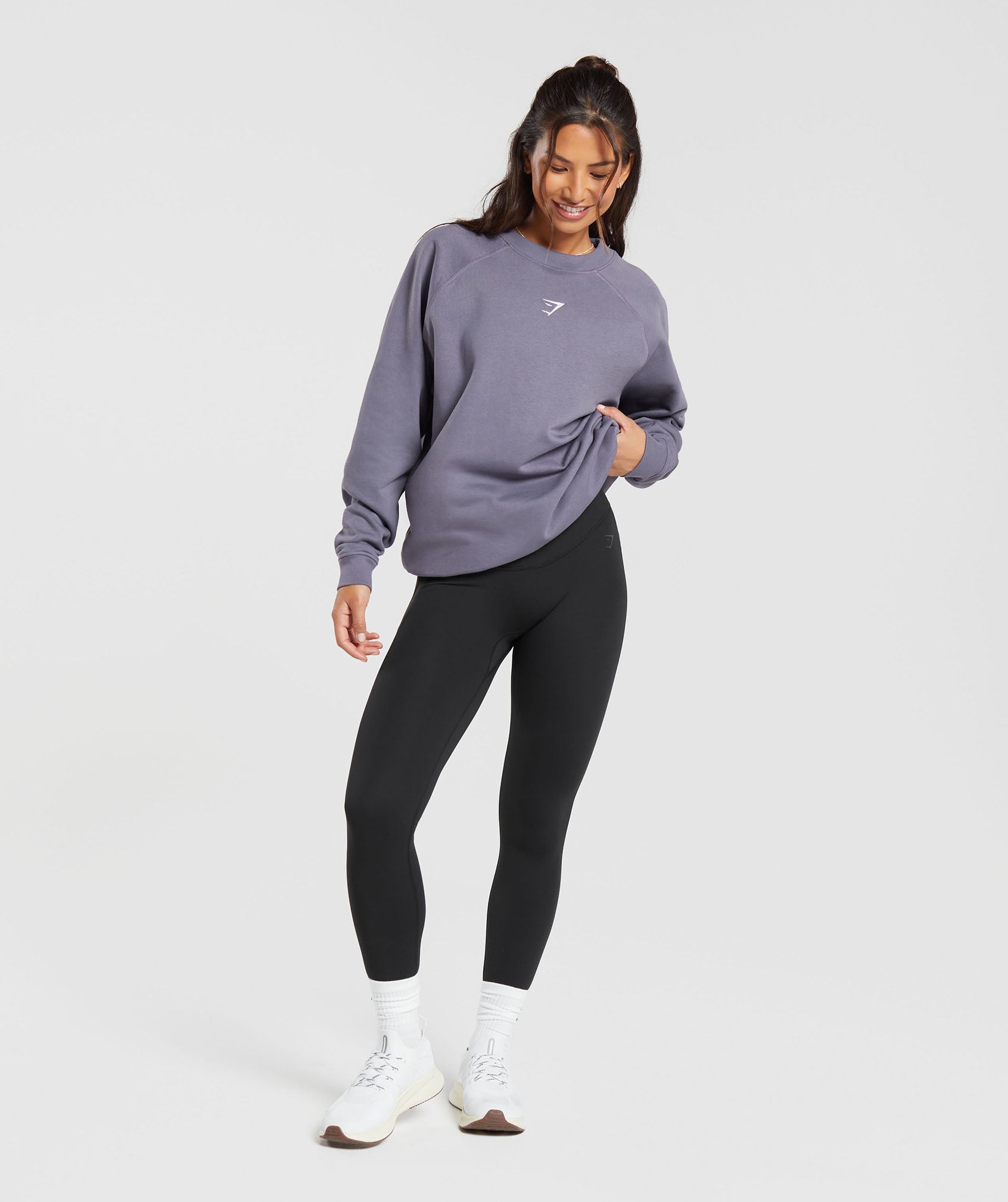 Training Oversized Fleece Sweatshirt in Dewberry Purple - view 4