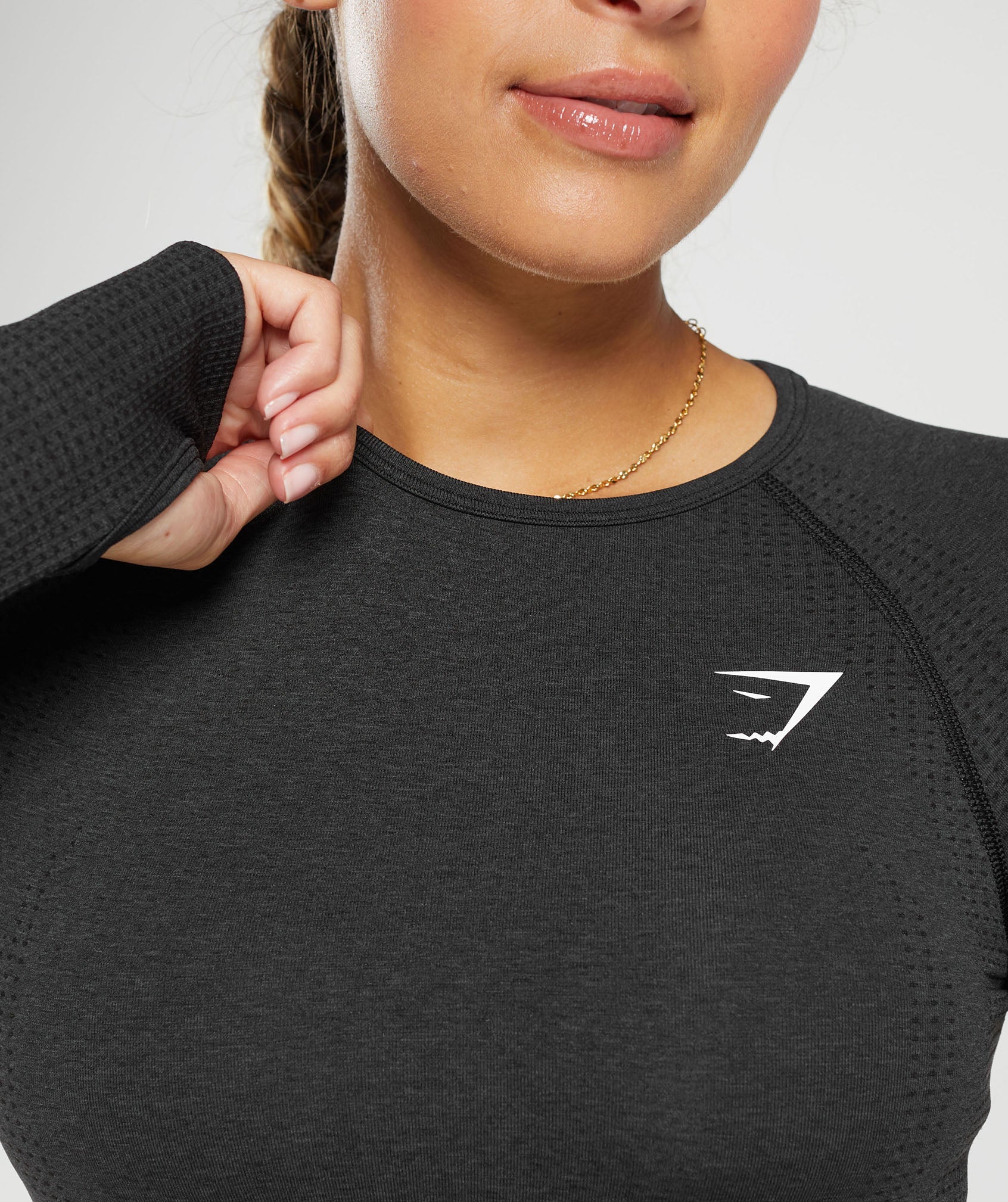 Gymshark Pause Strappy Long Sleeve Womens Crop Top - Black – Start