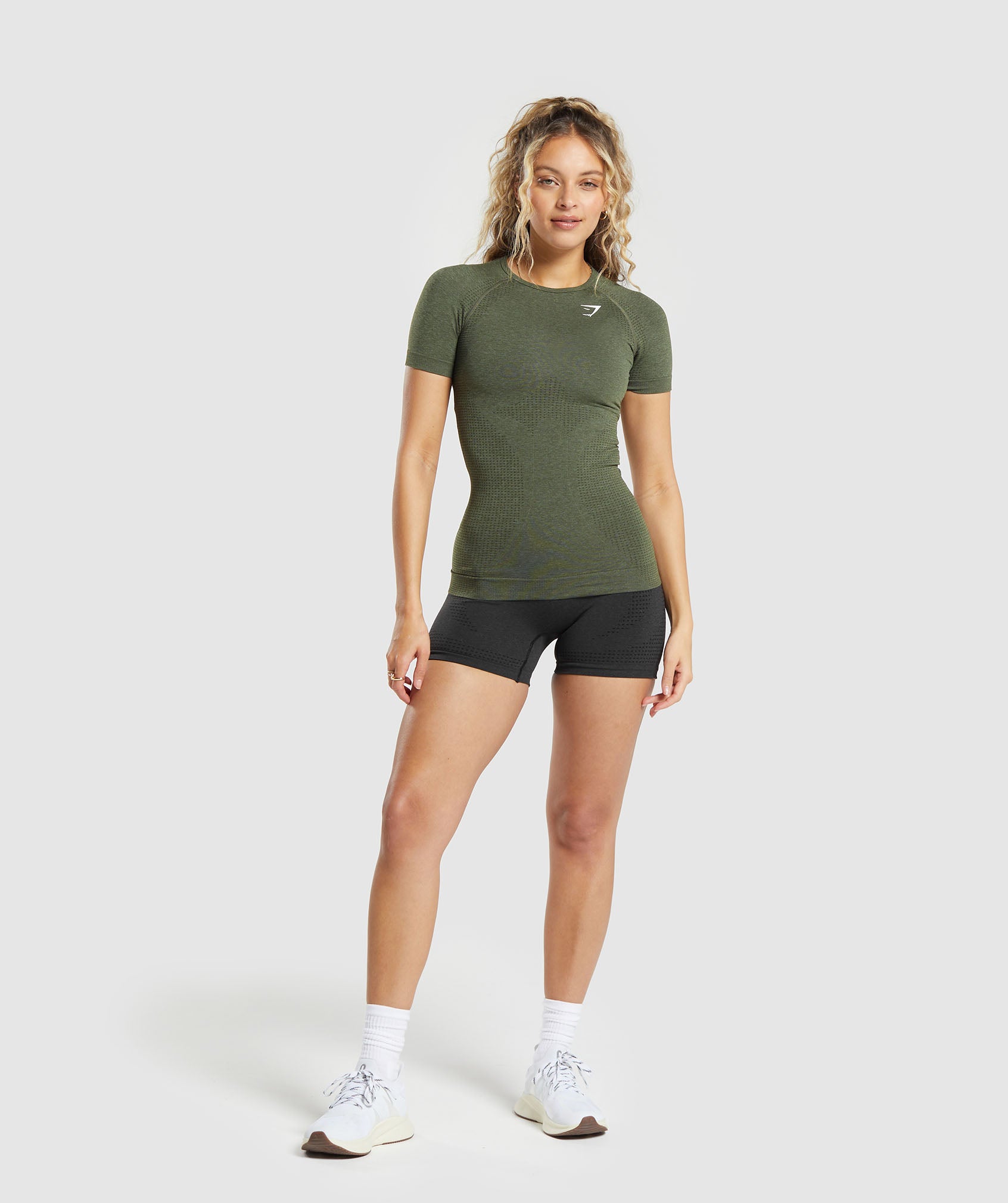 Gymshark Vital Seamless 2.0 Light T-Shirt - Base Green/ Marl