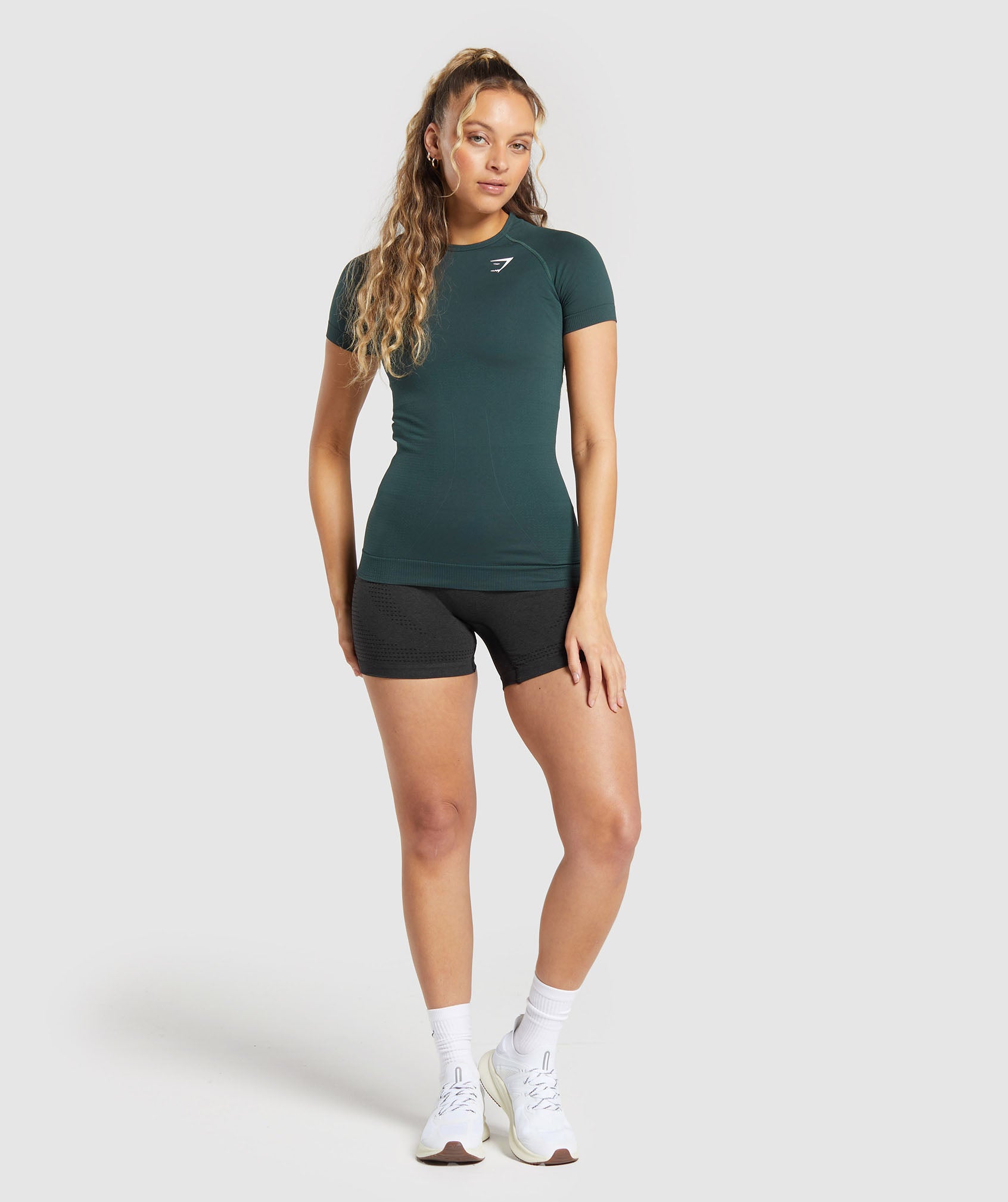 Vital Seamless T-Shirt in Woodland Green Marl - view 4