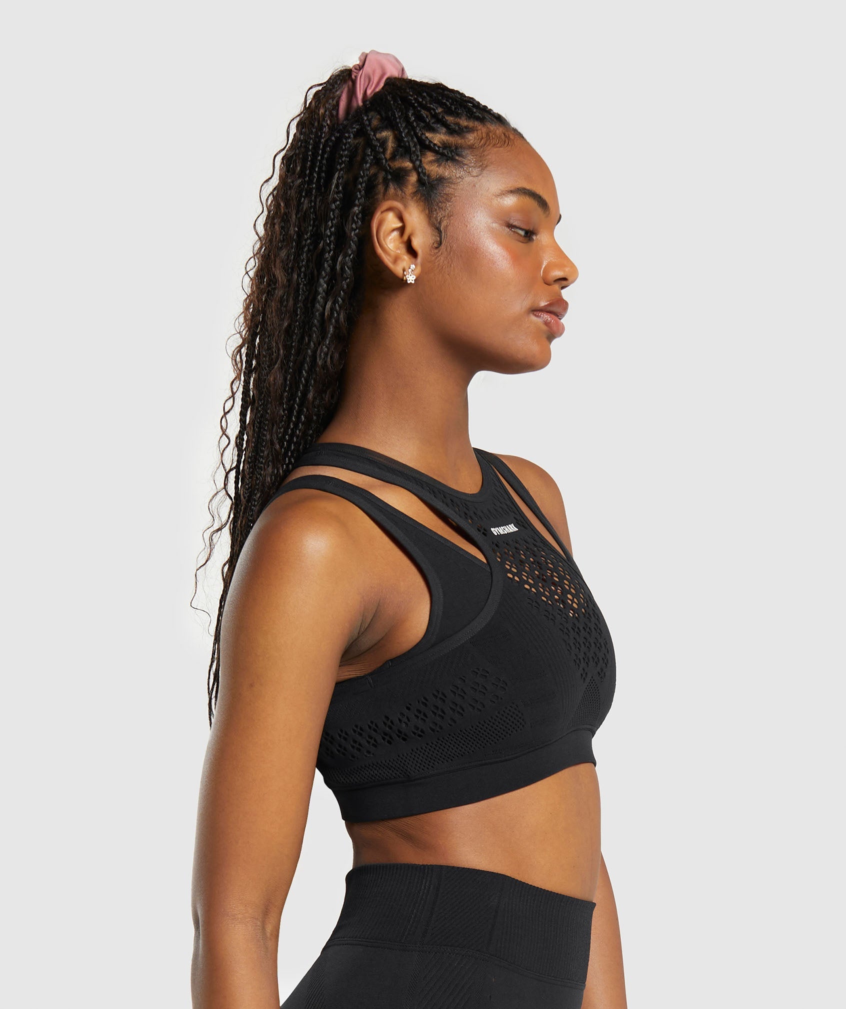 Warp Knit Gradient Bra in Black - view 3