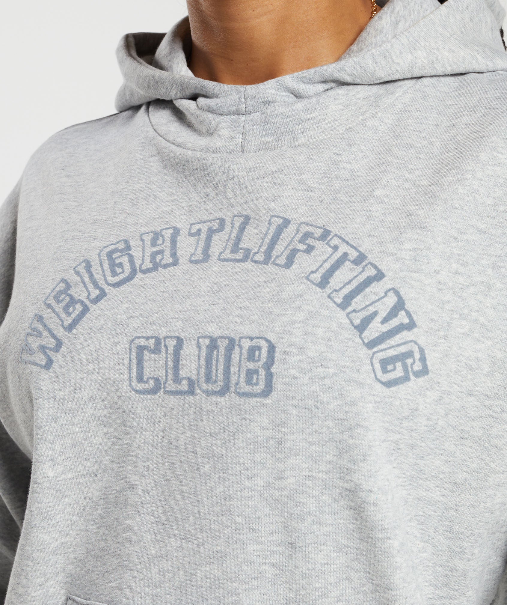 Gymshark Lifting Essentials Graphic Oversized Sweatshirt - Light Grey Core  Marl