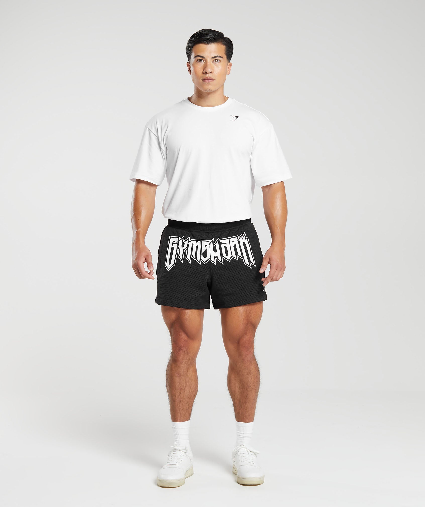 Wordmark Mesh 5" Shorts in Black - view 4