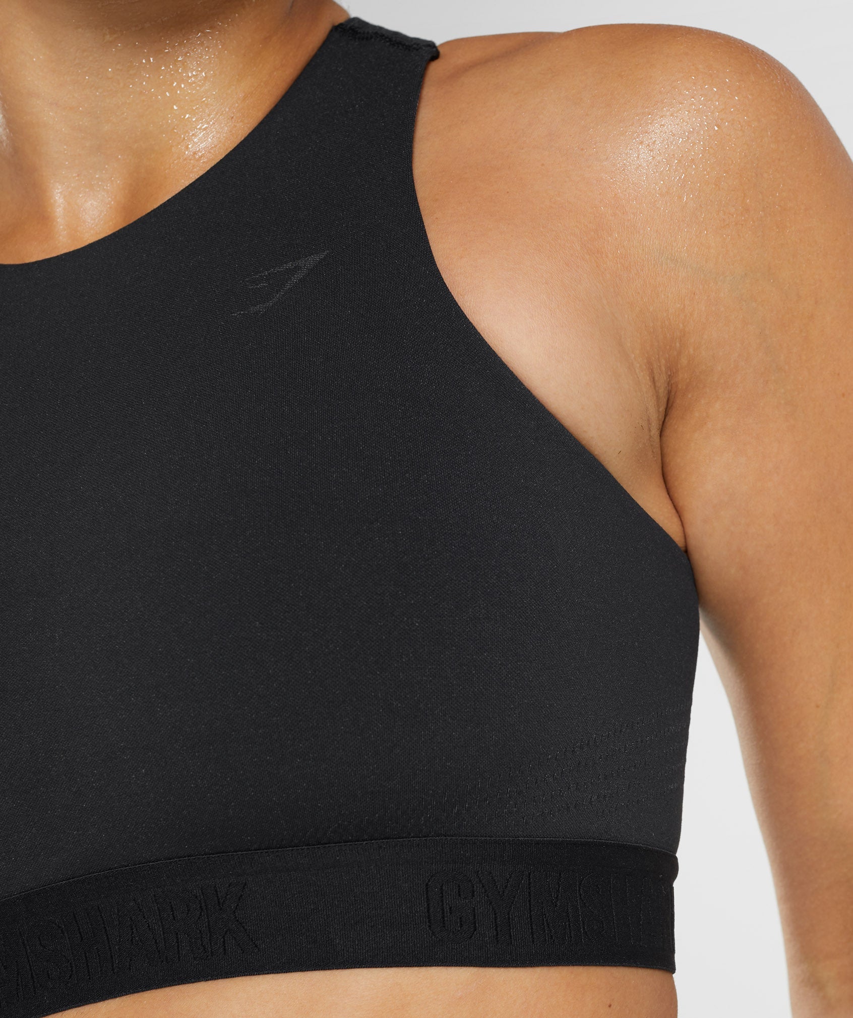 Women's Medium Support Seamless High-Neck Sports Bra - All in Motion  Heathered Black M 1 ct