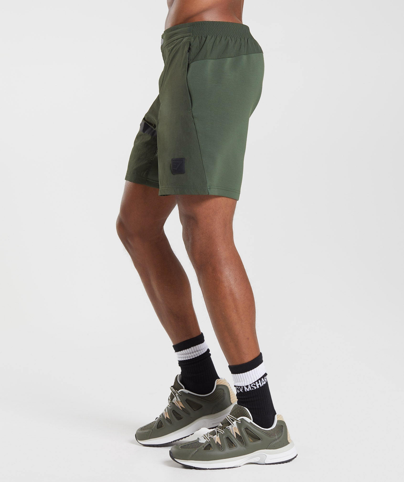 Retake Woven 7" Shorts in Moss Olive - view 3