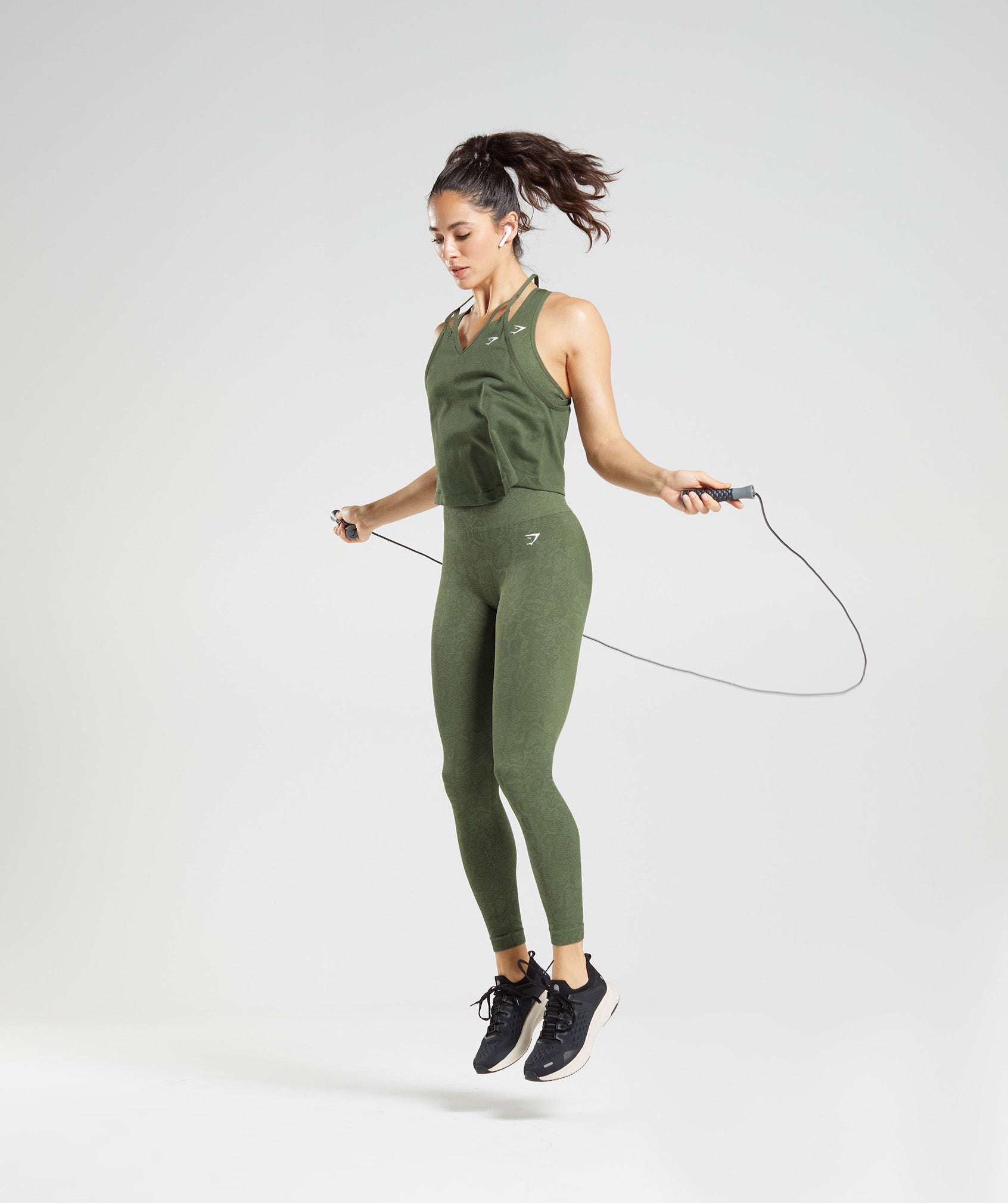 Gymshark Adapt Animal Seamless Leggings - Willow Green/Core Olive