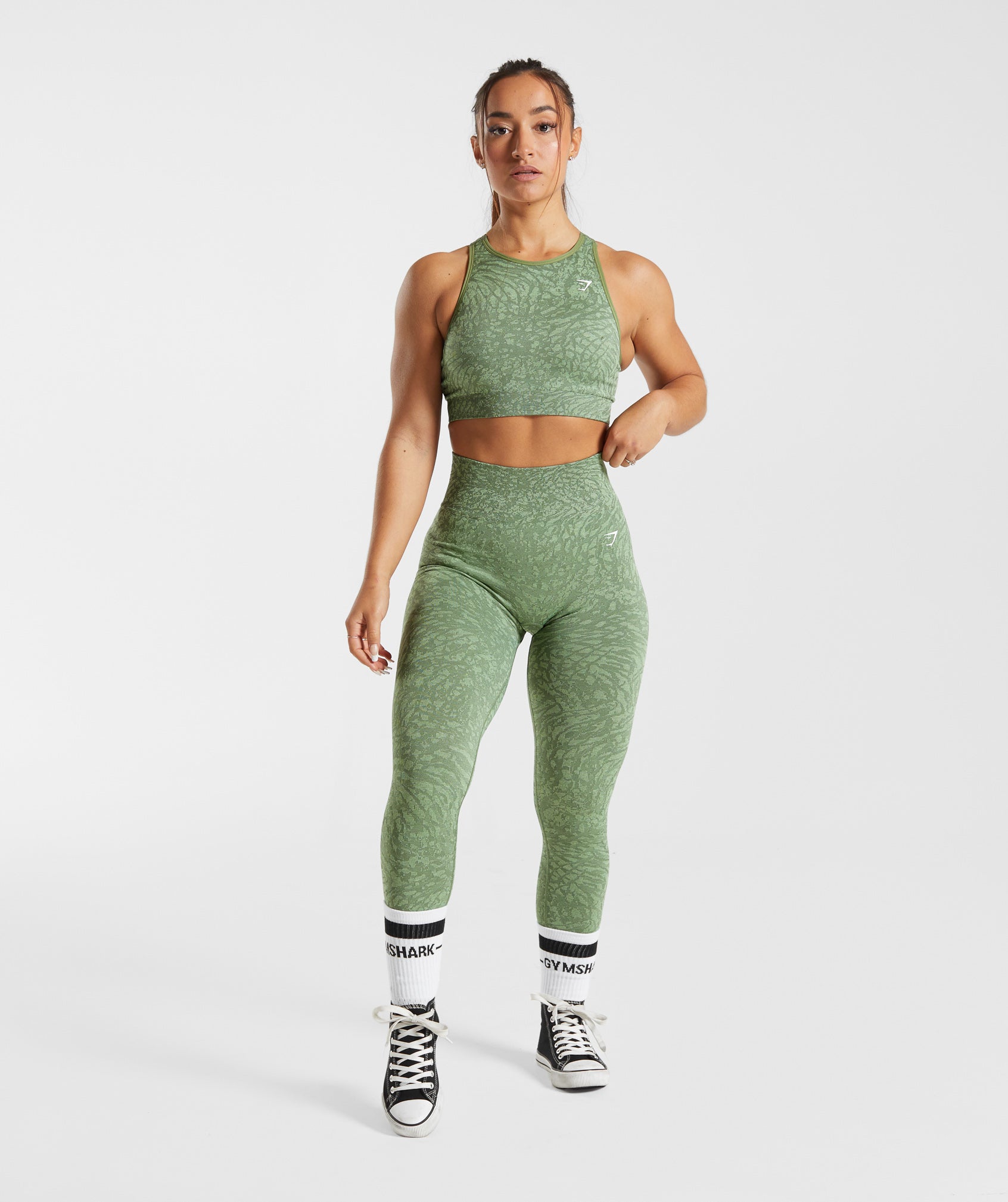 Adapt Animal Seamless Sports Bra in Wild | Iguana Green