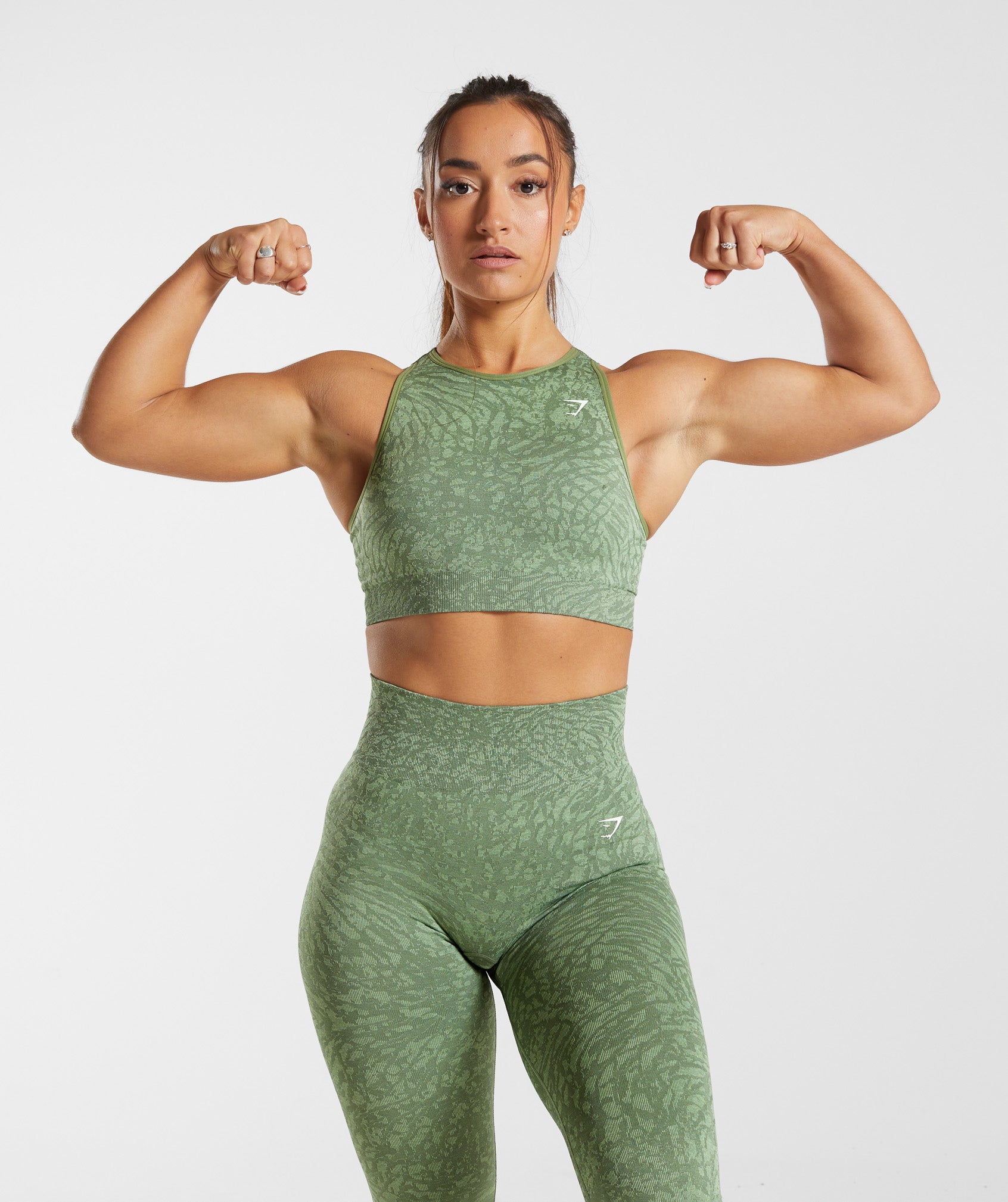 Adapt Animal Seamless Sports Bra in Wild | Iguana Green