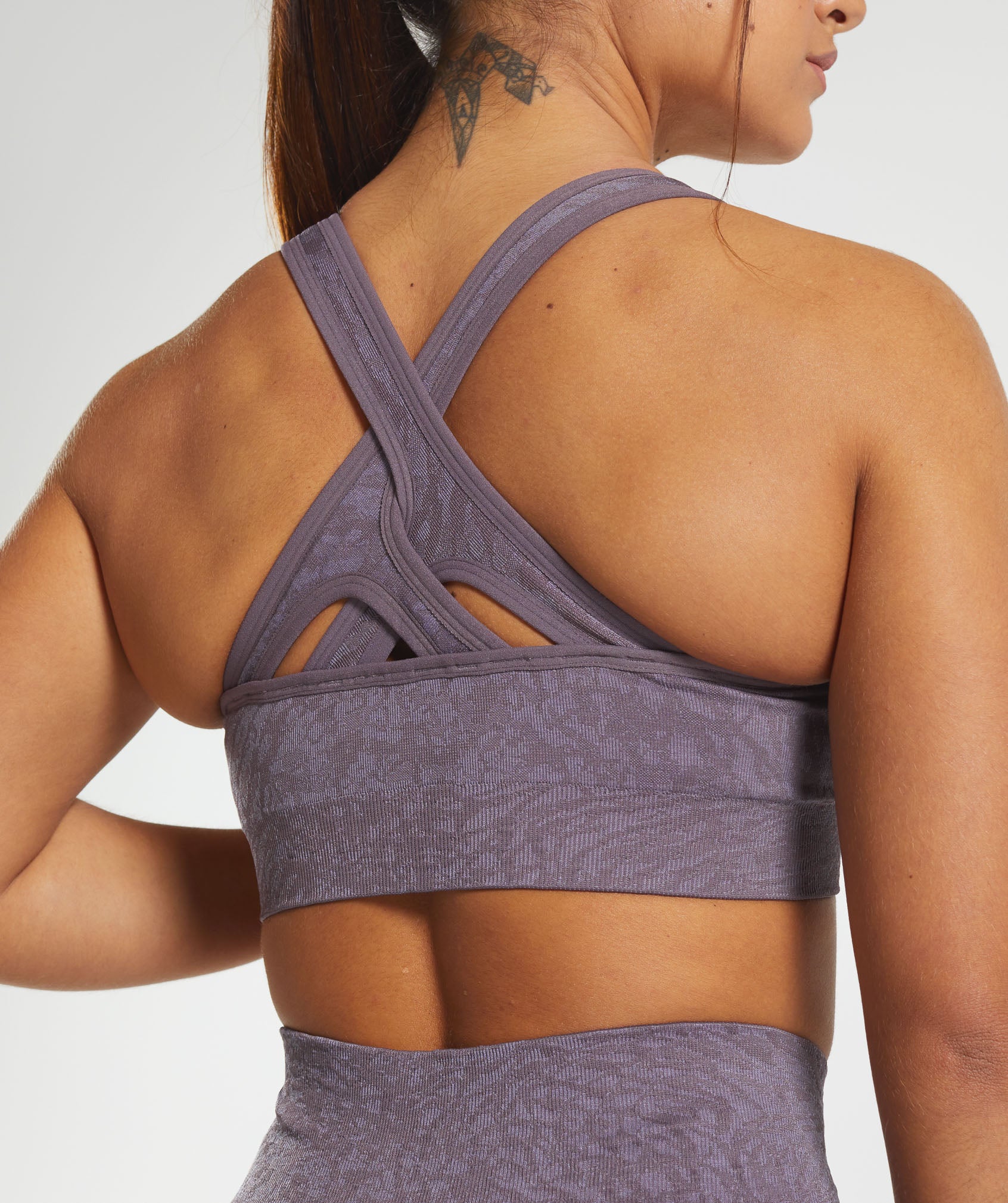 Enhance Asymmetric Neckline Sports Bra in Lilac