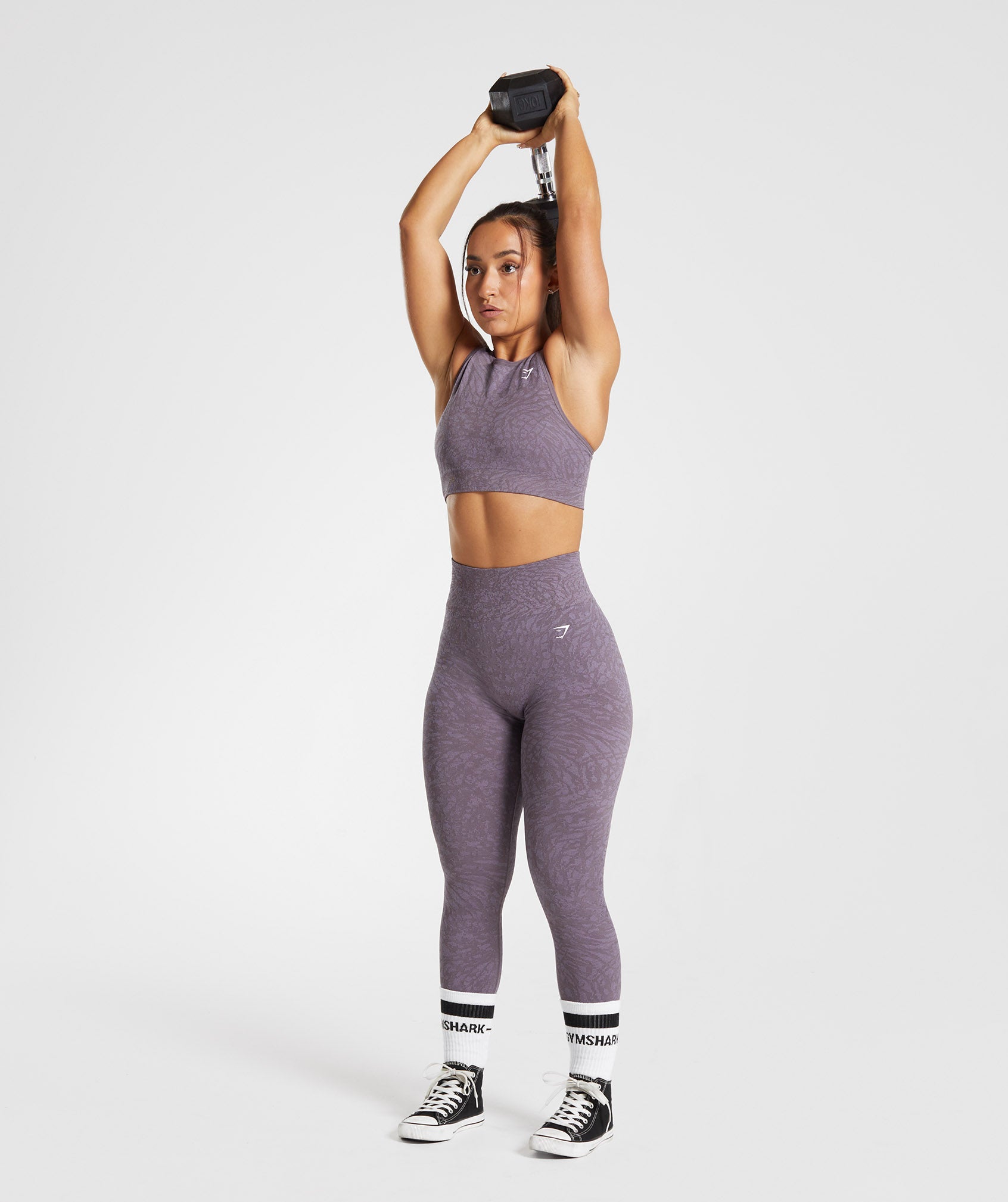 Gymshark Adapt Animal Seamless Lace Up Back Top - Wild, Musk Lilac