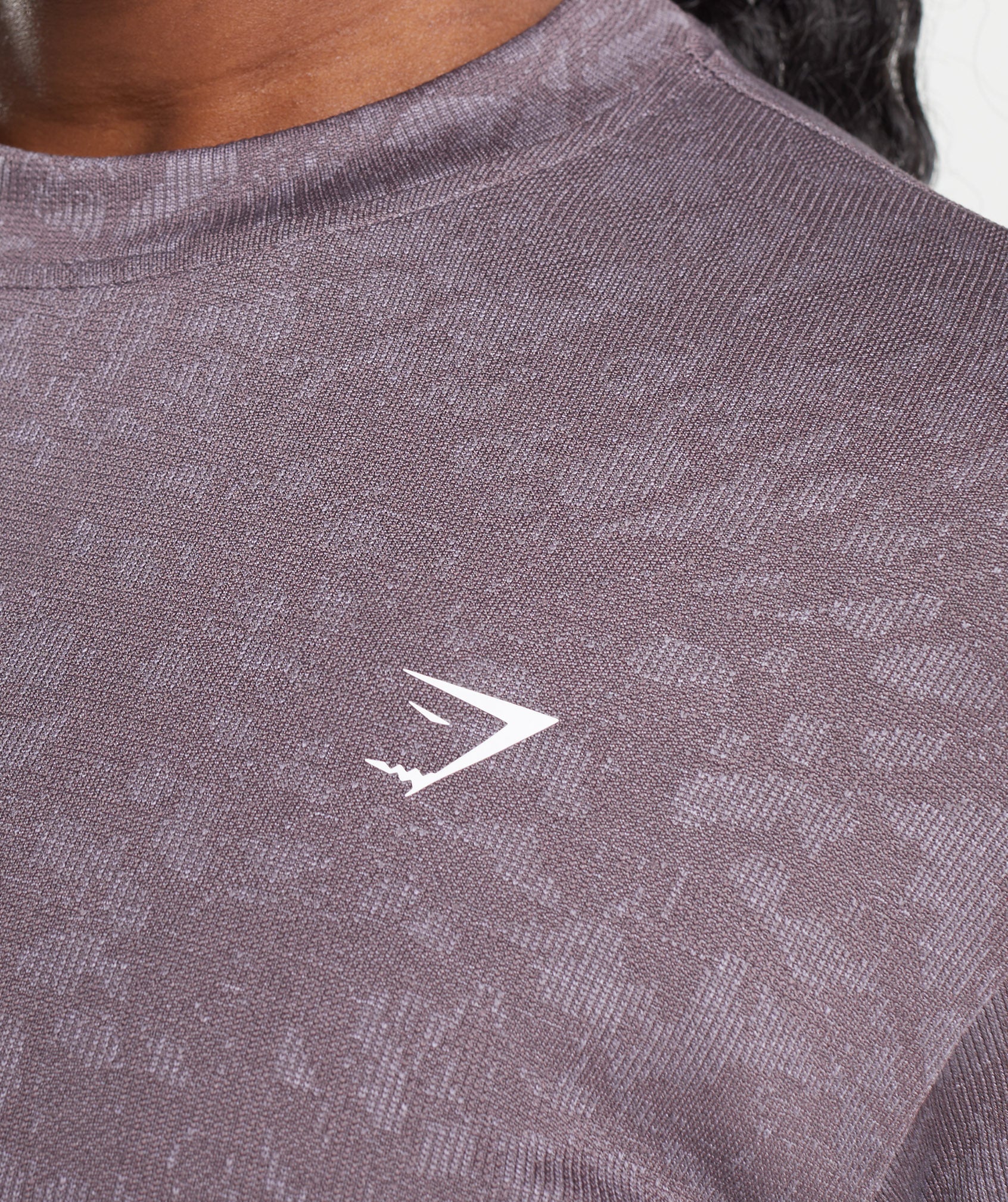 Gymshark Geo Seamless Long Sleeve T-Shirt - Musk Lilac/Black